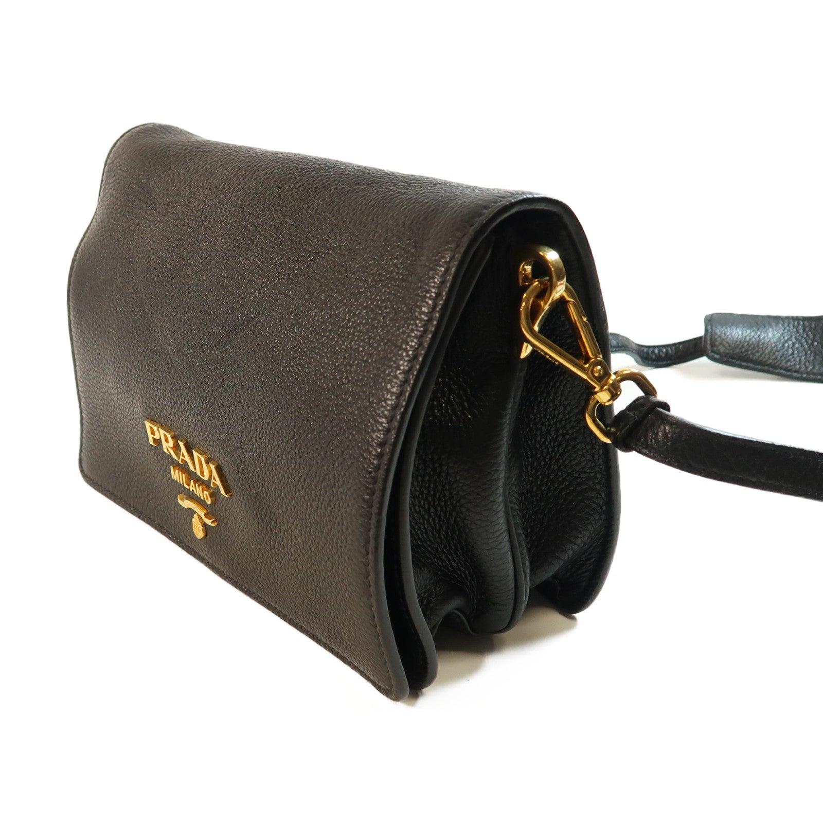 PRADA 牛皮皮革Shoulder Bag金扣肩背袋