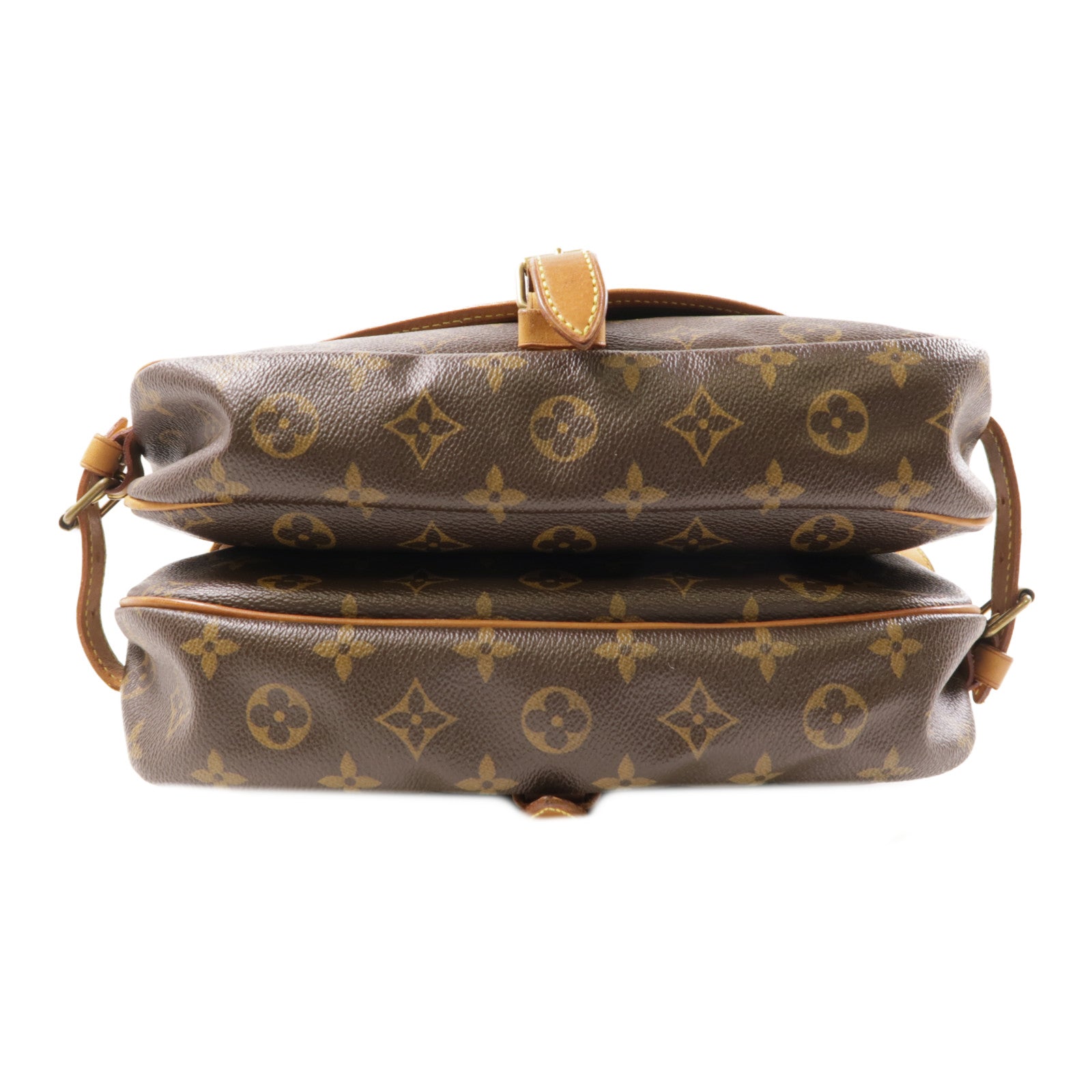 LOUIS VUITTON Monogram Saumur 30金扣肩背袋棕色