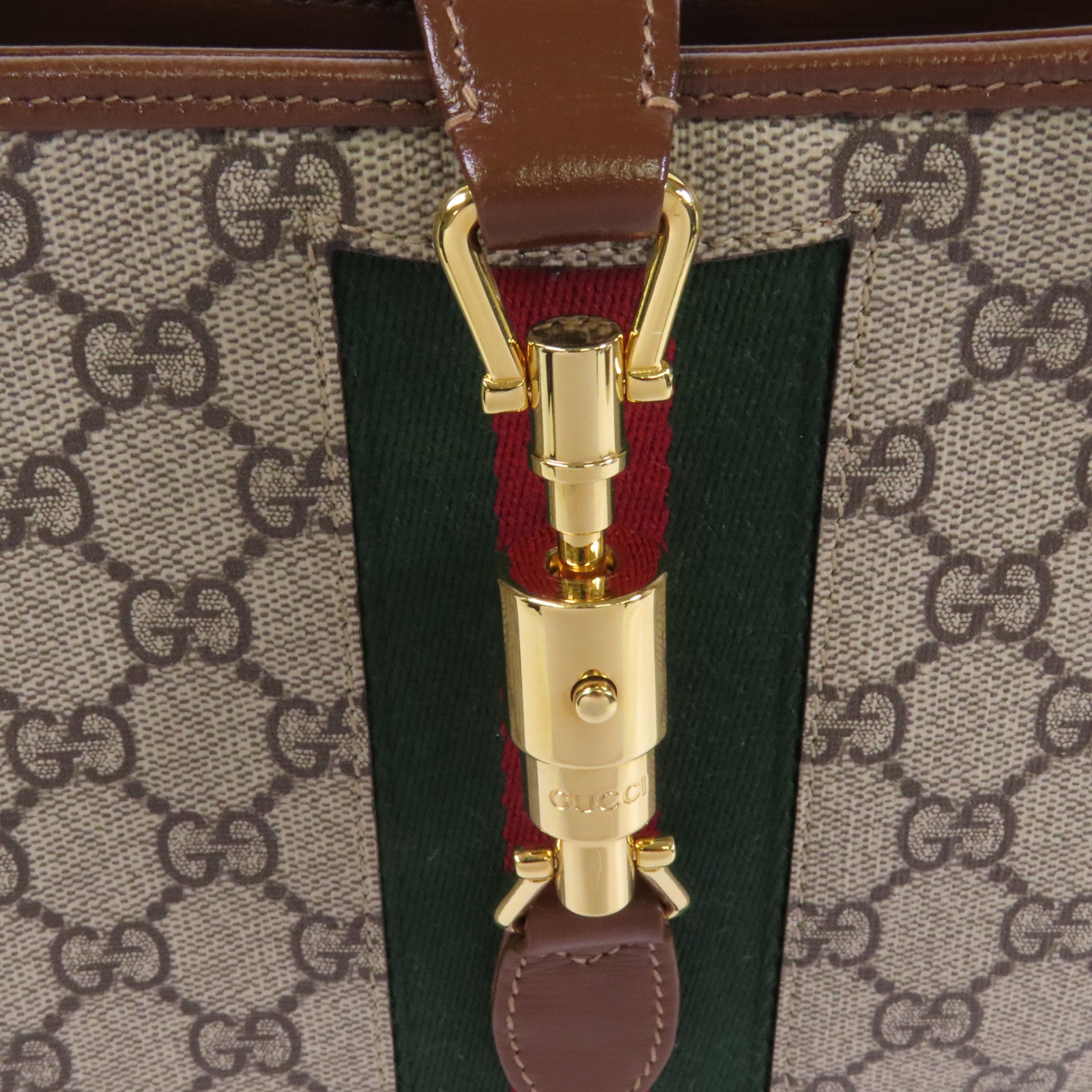 GUCCI 塗層帆布Jackie 1961 Medium金扣手挽肩背兩用袋