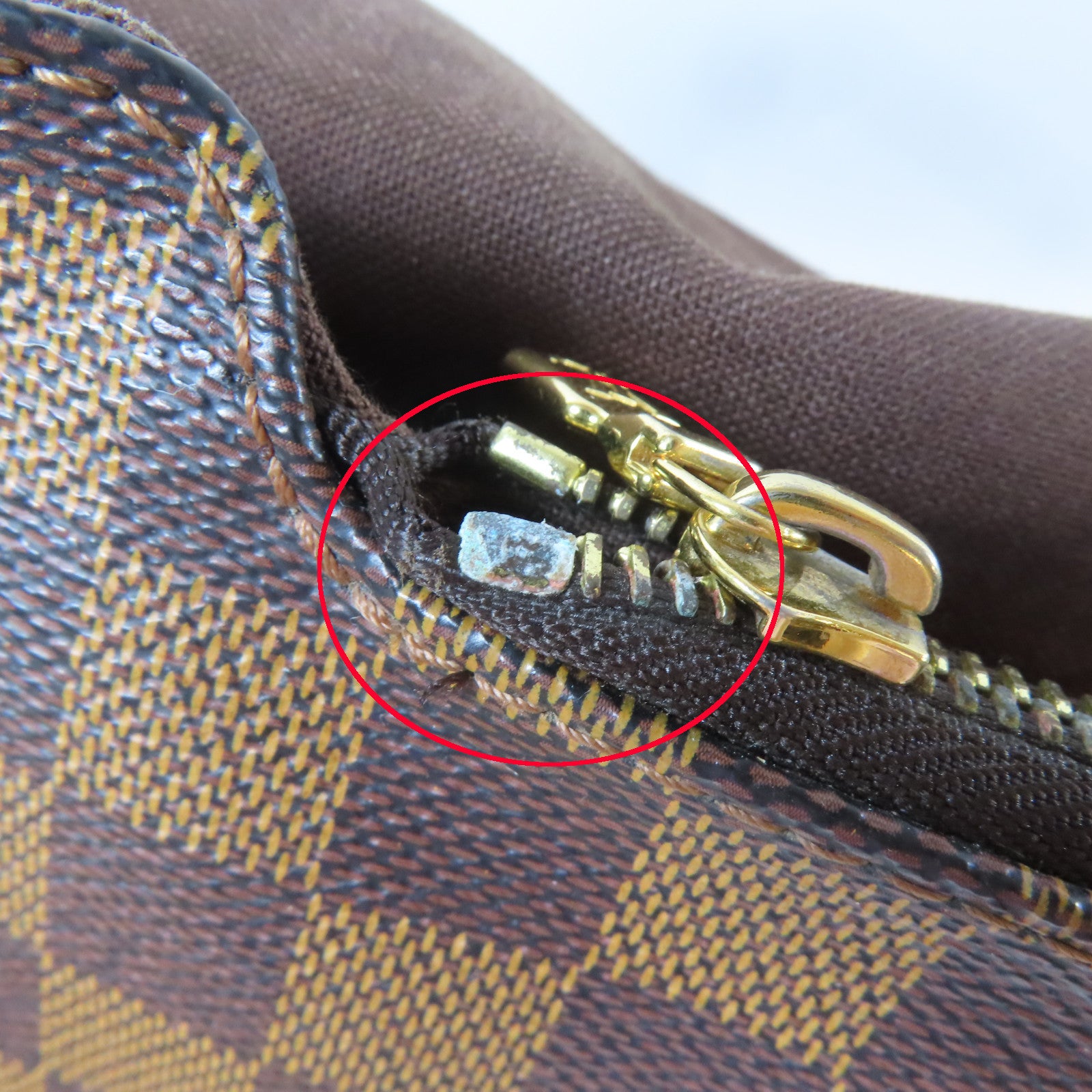 LOUIS VUITTON 【激減優惠】Damier Brooklyn GM金扣肩背袋啡色