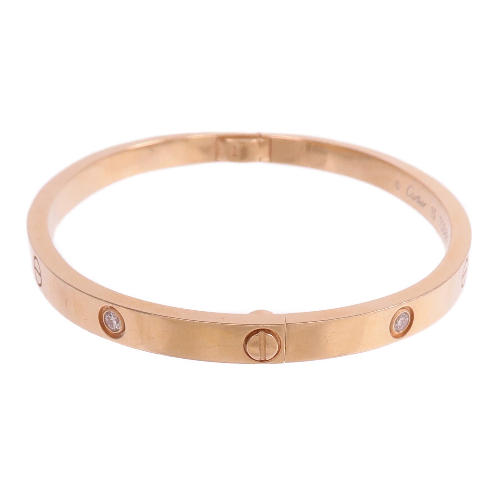 CARTIER 18K玫瑰金Love Bracelet Small Model 6 Diamonds鑽石手鐲Cartier#15