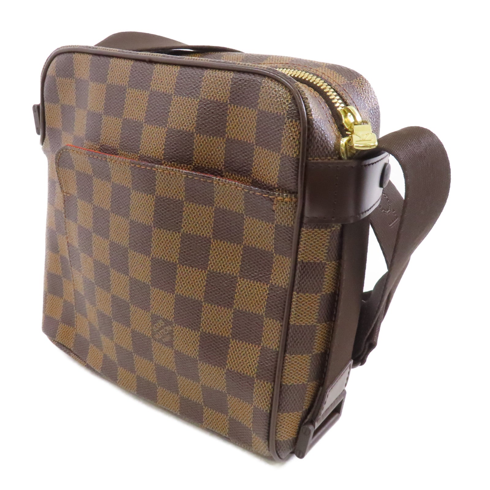 LOUIS VUITTON Damier Olav PM金扣肩背袋啡色
