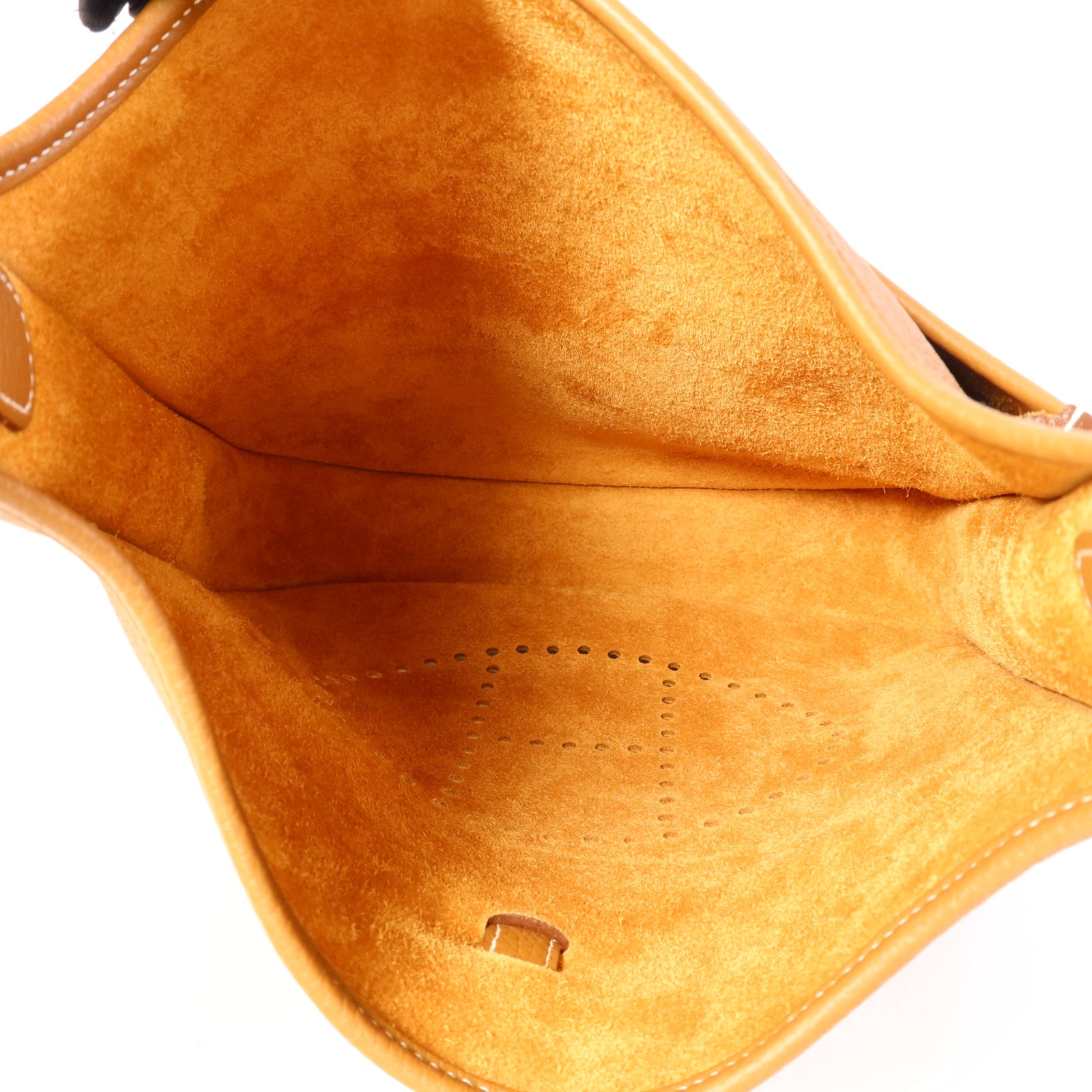 HERMES Clemence皮革Evelyne PM銀扣肩背袋Gold