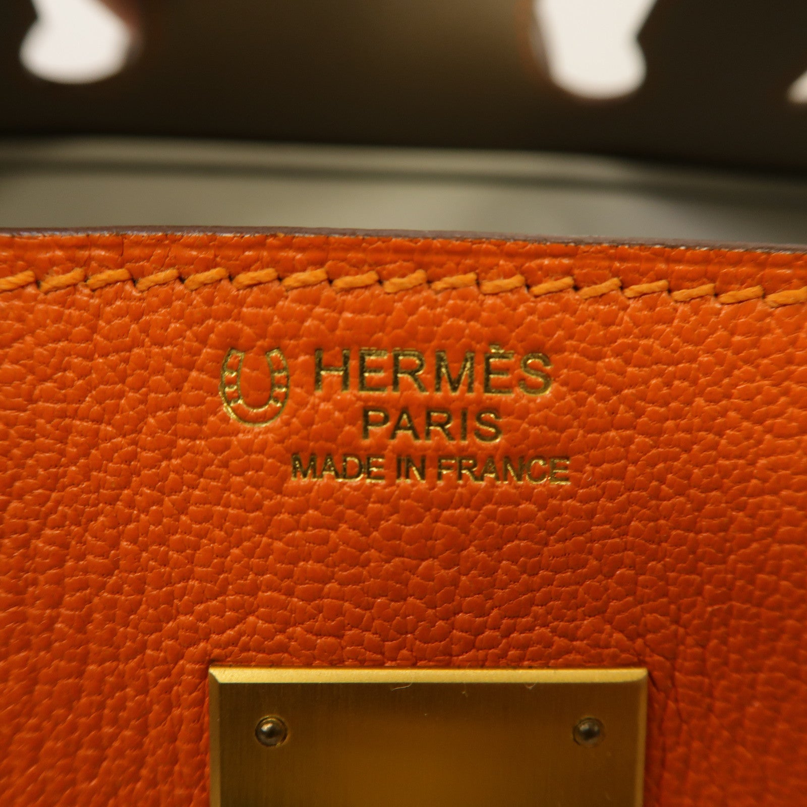 HERMES Chevre皮革Birkin 30金扣手挽袋大象灰色