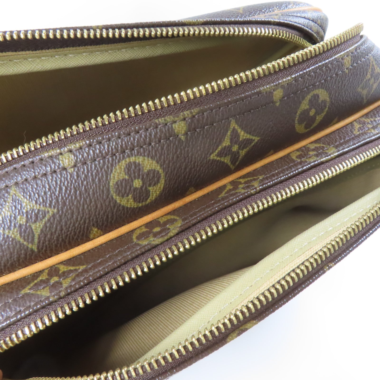 LOUIS VUITTON Monogram Reporter PM金扣肩背袋棕色