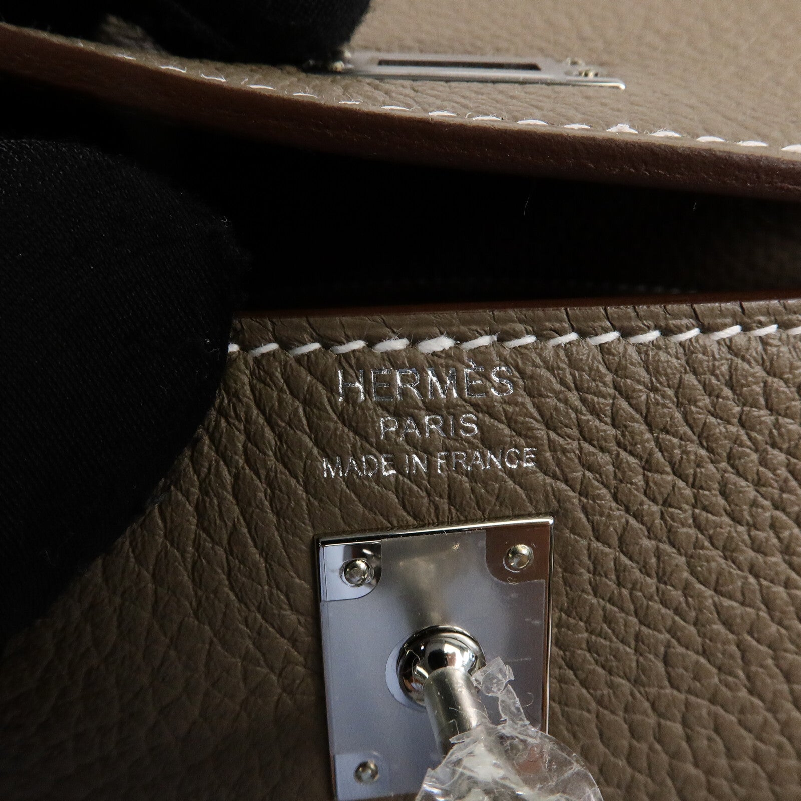 HERMES Togo皮革Kelly 25手挽肩背兩用袋Etoupe