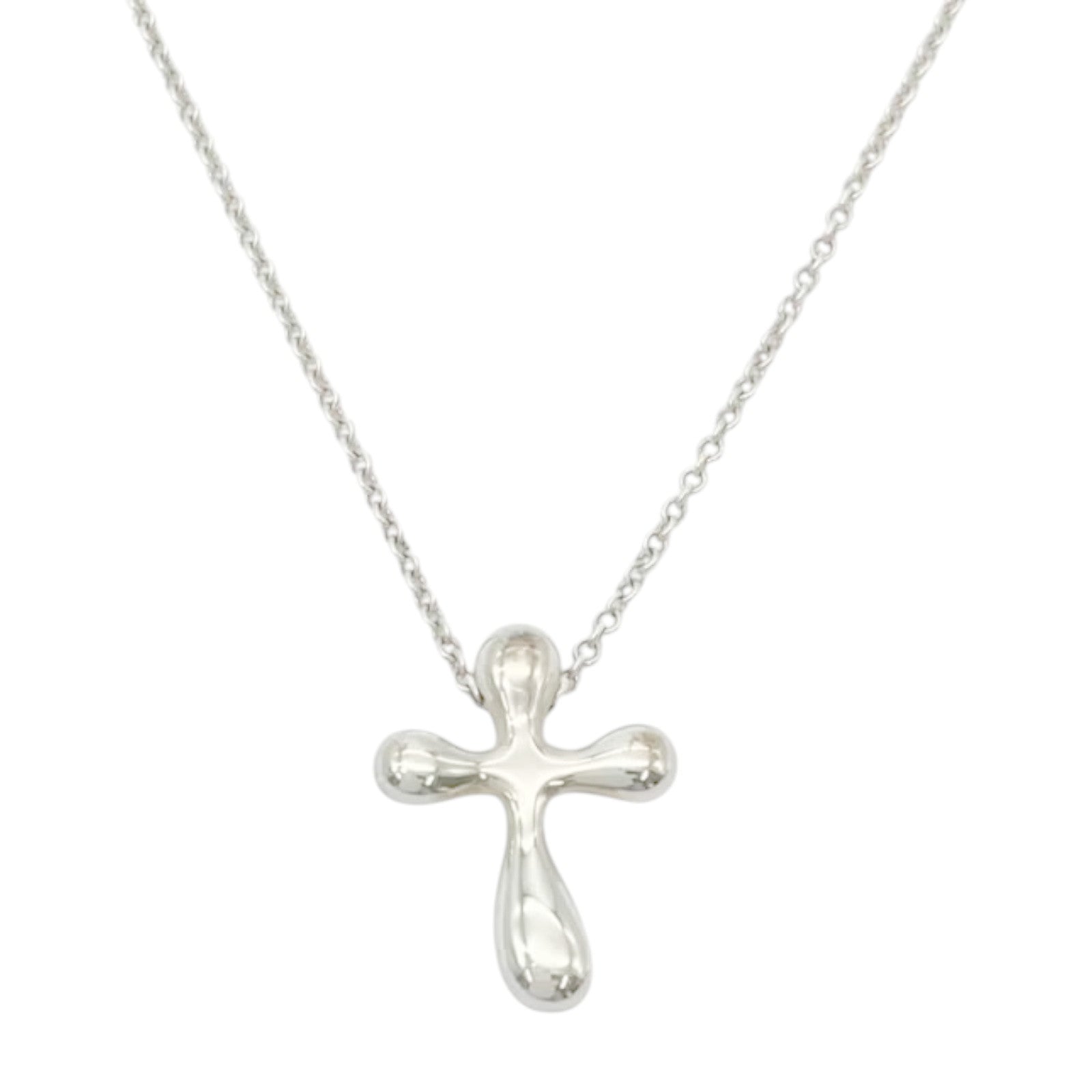 TIFFANY＆CO 925純銀Elsa Peretti Cross Necklace項鏈
