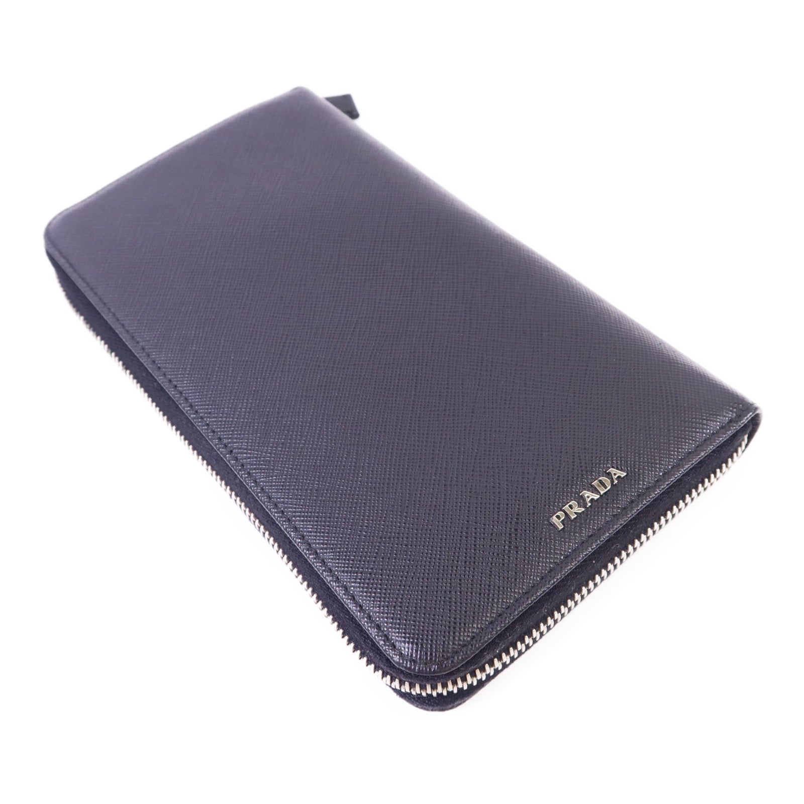 PRADA 【激減優惠】牛皮皮革Long Zip Wallet銀扣長錢包