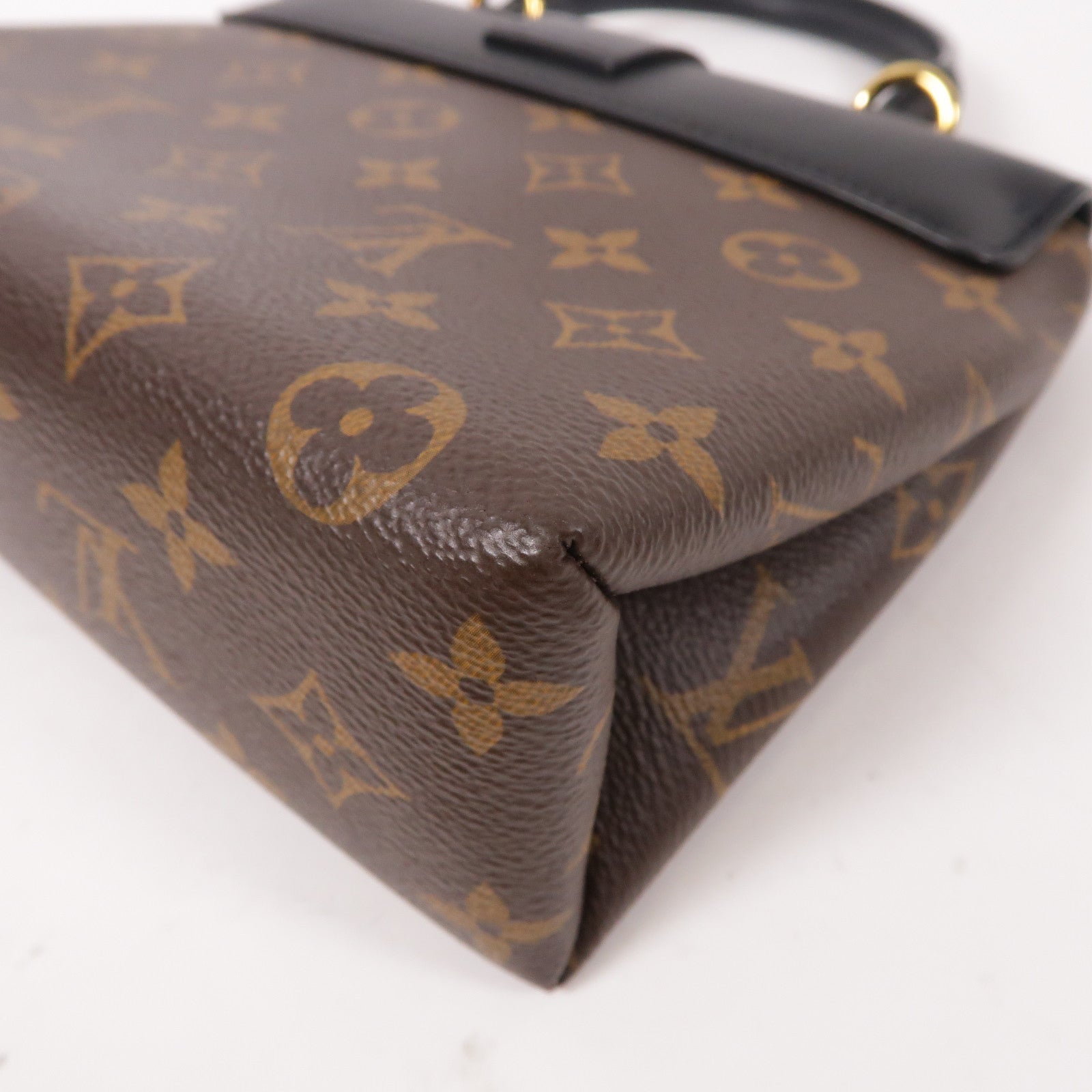 LOUIS VUITTON Monogram/牛皮皮革LockyBB金扣手挽肩背兩用袋黑色