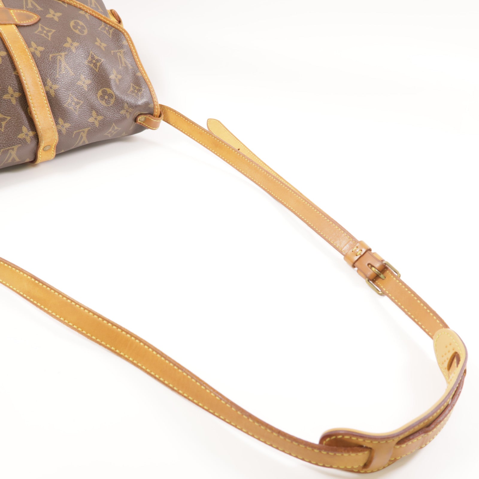 LOUIS VUITTON Monogram Saumur 30金扣肩背袋棕色