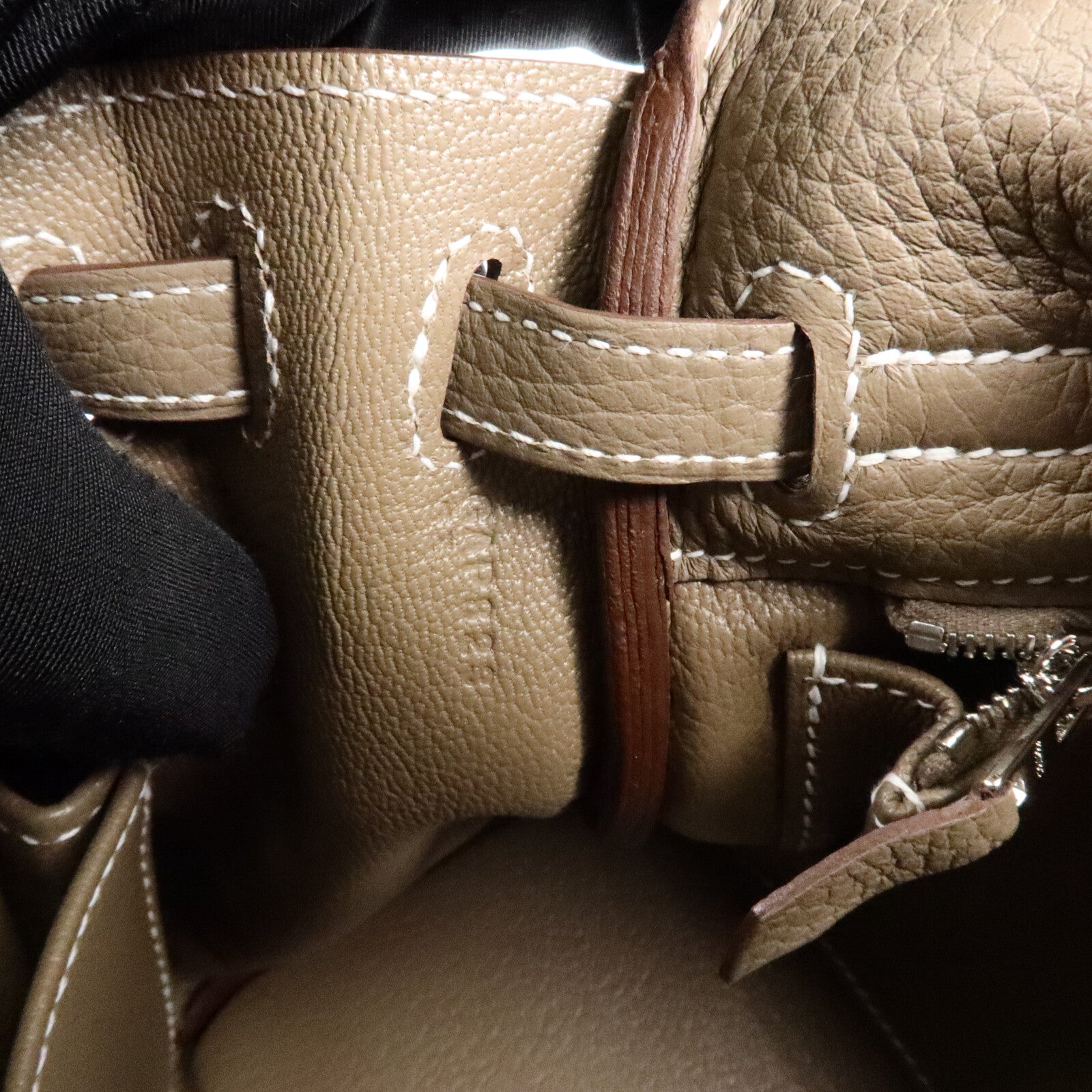 HERMES Togo皮革Kelly 25手挽肩背兩用袋Etoupe