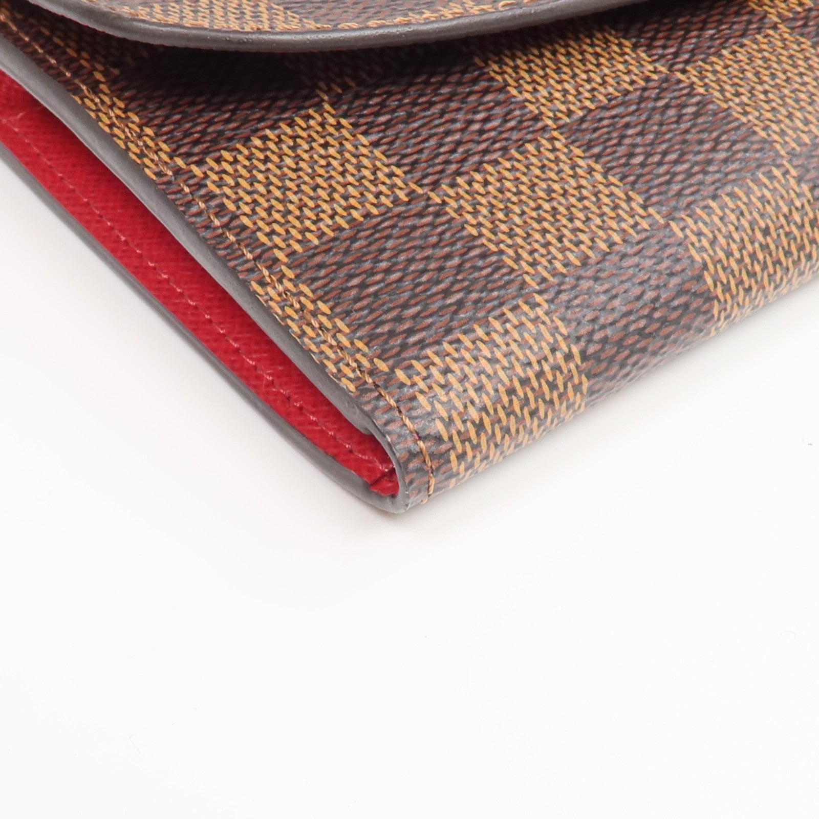 LOUIS VUITTON Damier Portefeuille Emilie Long Wallet金扣長錢包