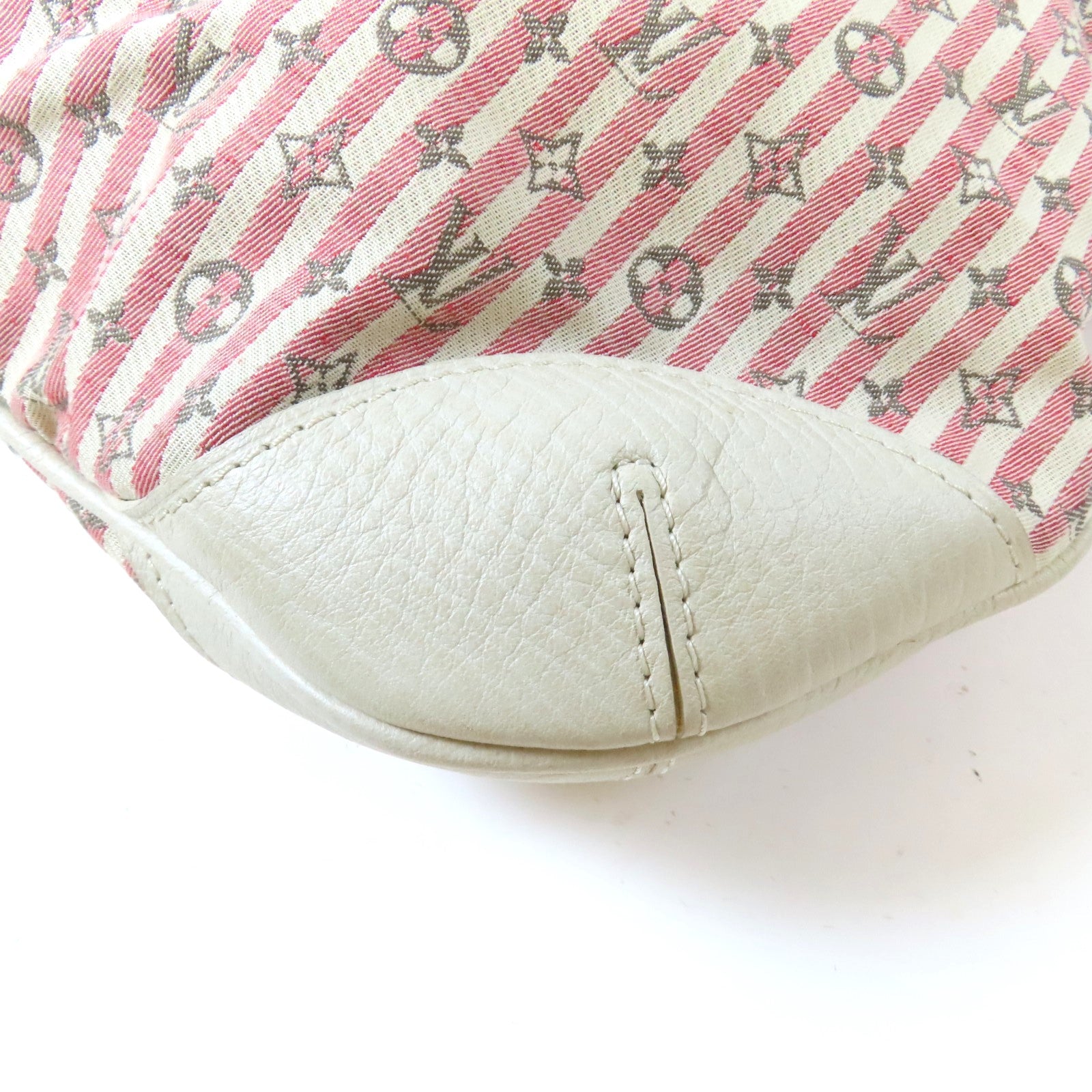 LOUIS VUITTON Monogram Mini Lin Canvas Marina PM金扣肩背袋粉紅色
