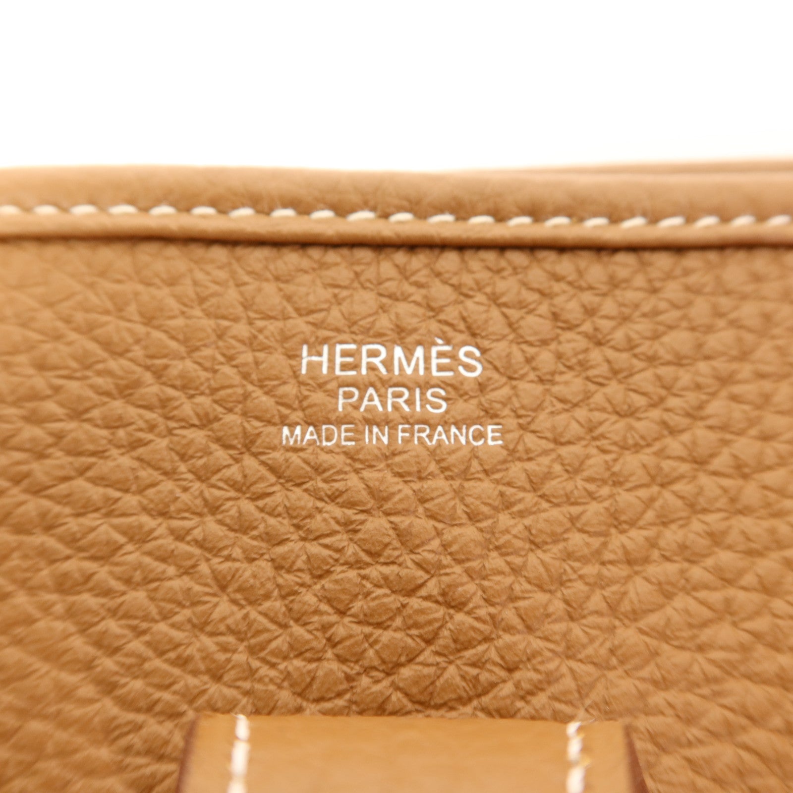 HERMES Clemence皮革Evelyne PM銀扣肩背袋Gold