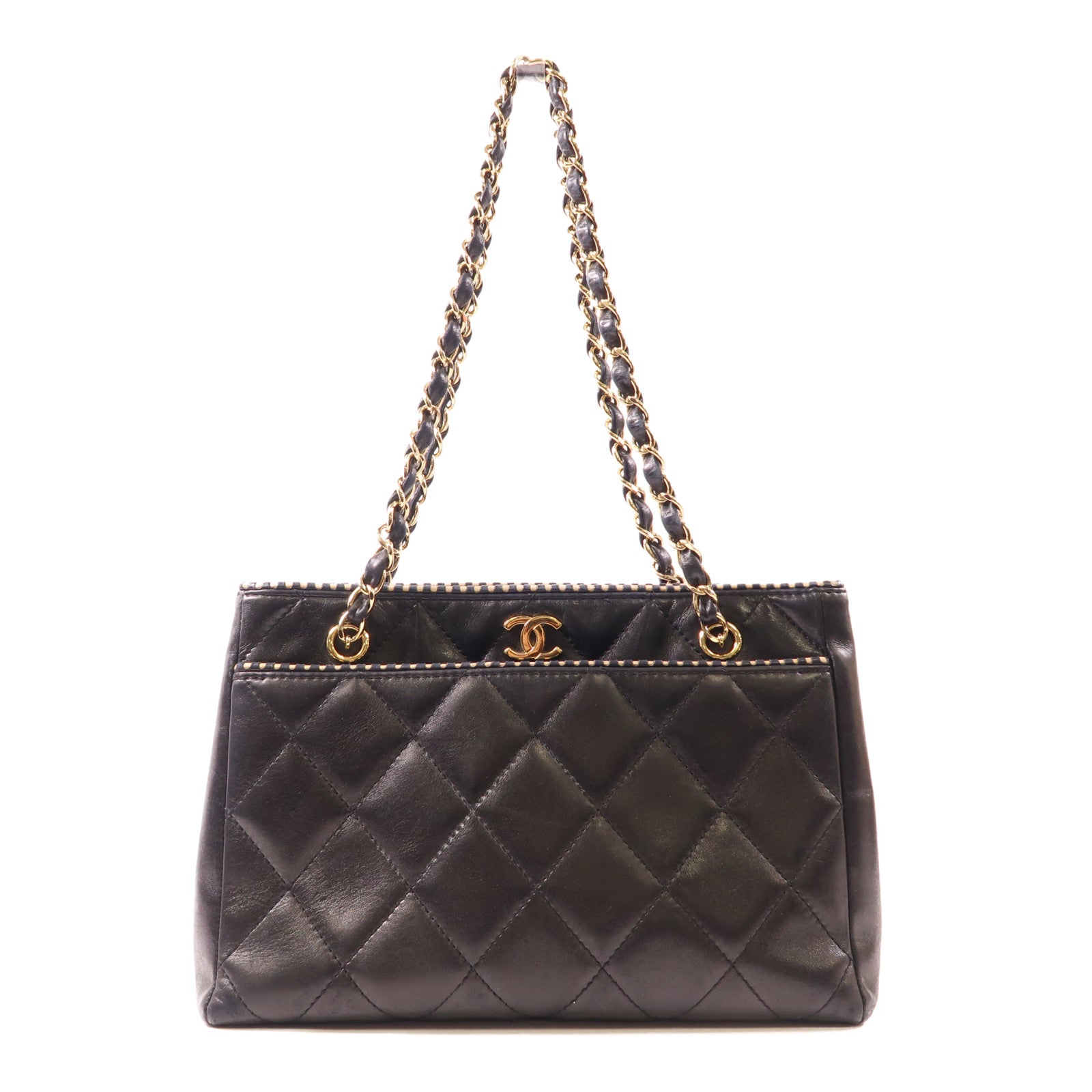 CHANEL 牛皮皮革2 Way Bag金扣鏈帶肩背袋