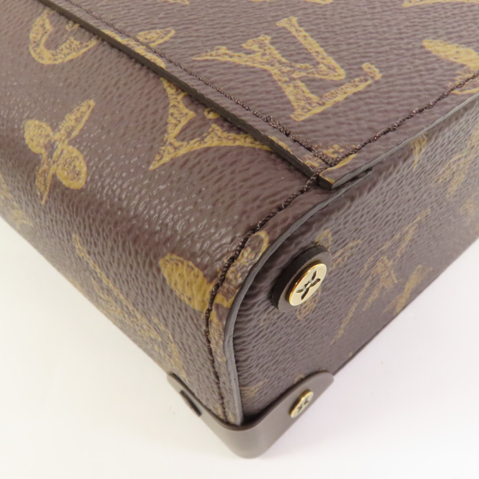 LOUIS VUITTON Monogram Vertical Box Trunk金扣手挽肩背兩用袋