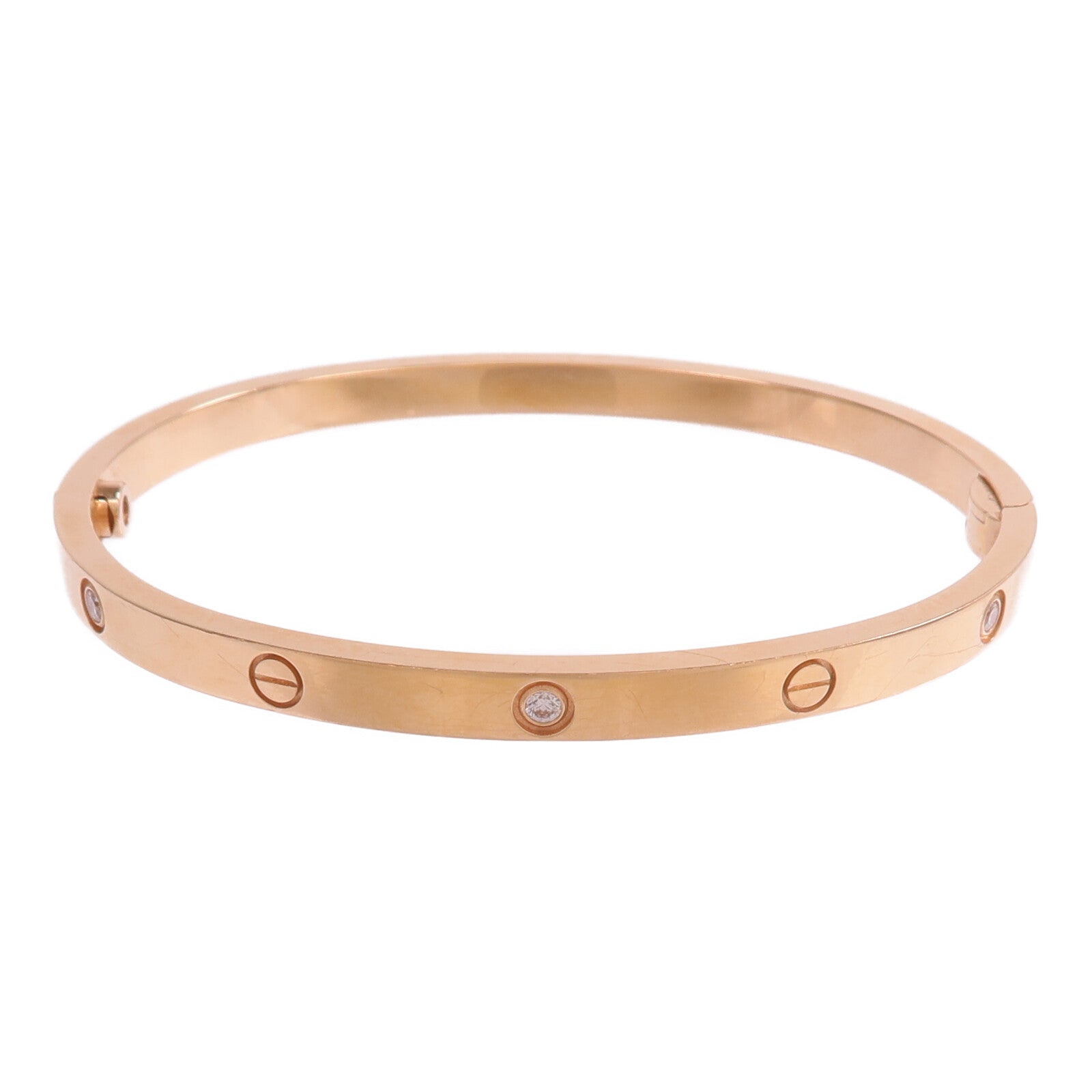 CARTIER 18K玫瑰金Love Bracelet Small Model 6 Diamonds鑽石手鐲Cartier#15