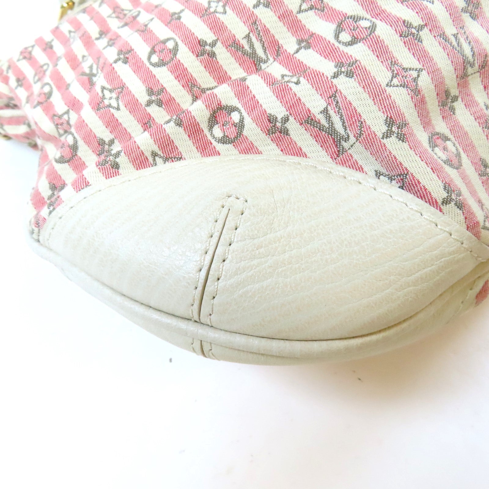 LOUIS VUITTON Monogram Mini Lin Canvas Marina PM金扣肩背袋粉紅色