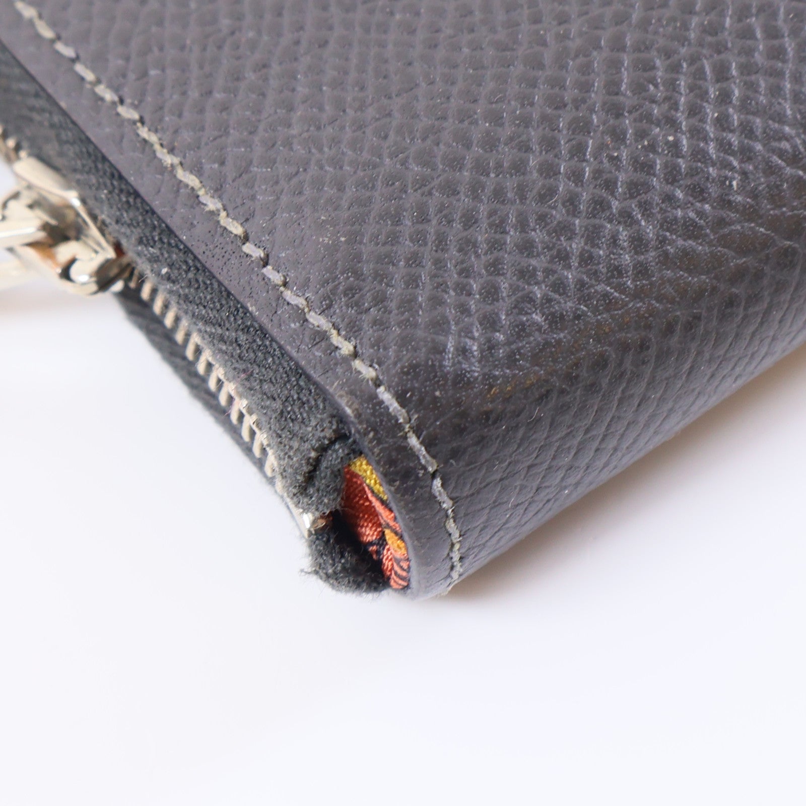 HERMES Veau Epsom皮革Silk In Classic Long Wallet銀扣長錢包灰色