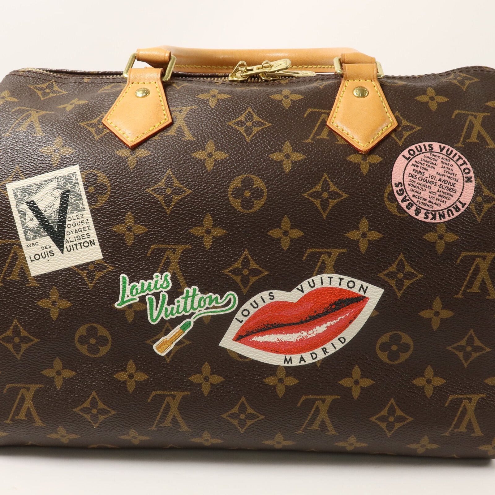 LOUIS VUITTON Monogram World Tour Speedy Bandouliere 30手挽肩背兩用袋