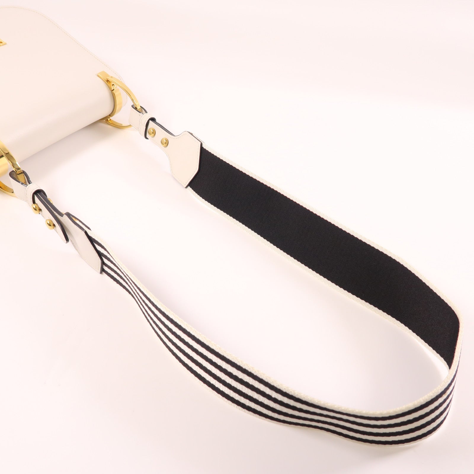 PRADA 牛皮皮革City金扣肩背袋白色