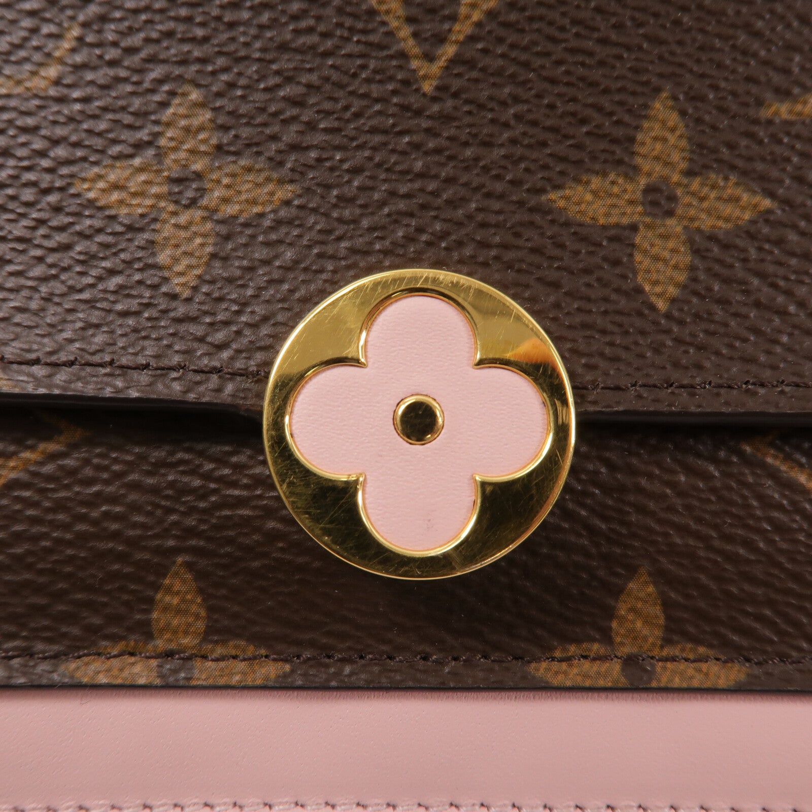 LOUIS VUITTON Monogram Flore Chain Wallet鏈帶肩背袋