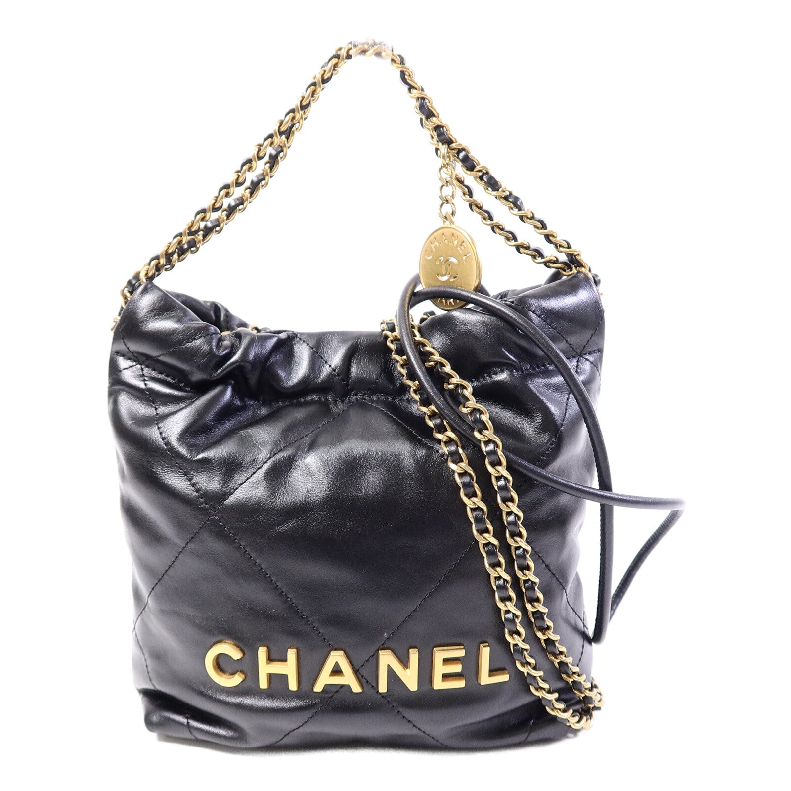 CHANEL 牛皮皮革Chanel 22 Mini鏈帶肩背袋