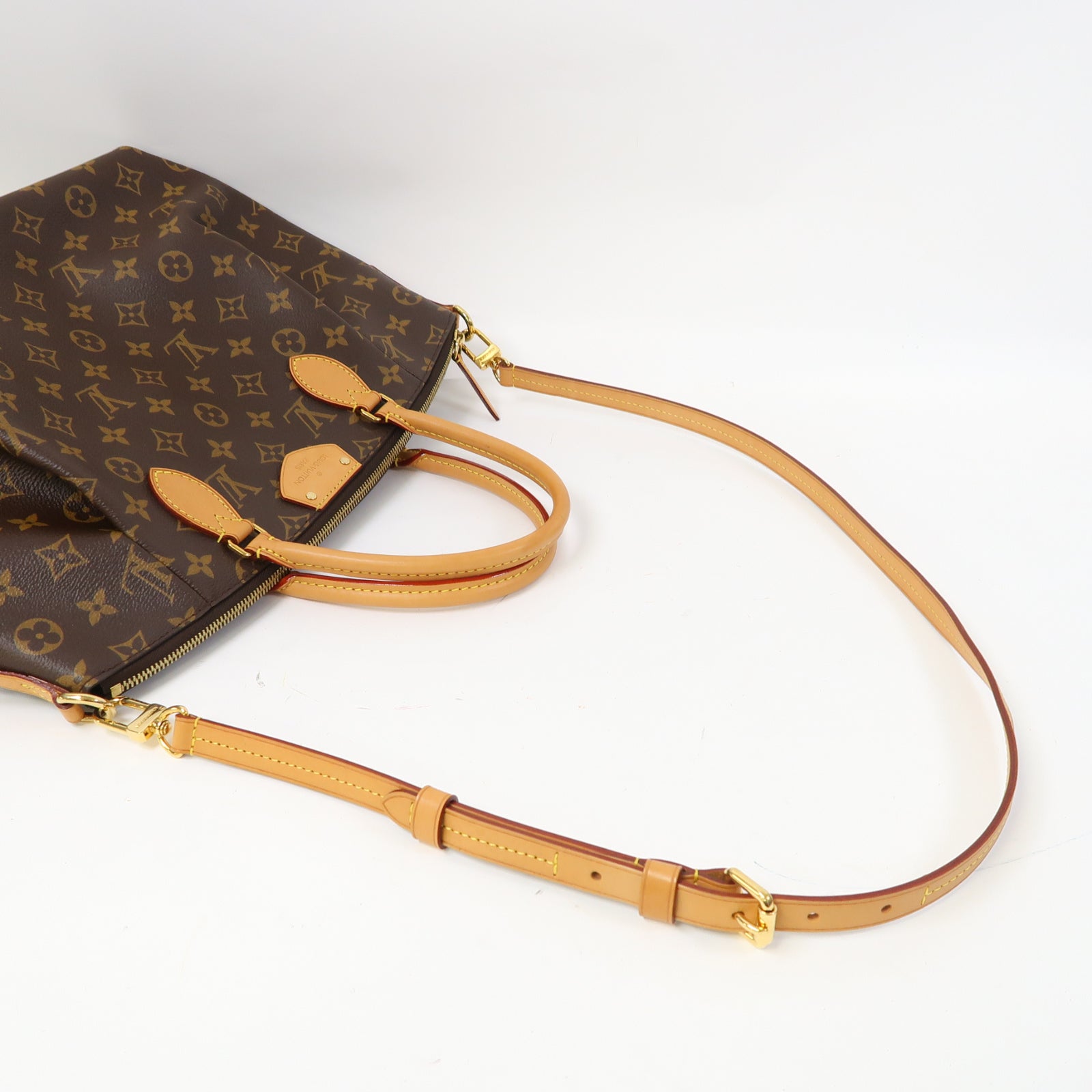 LOUIS VUITTON Monogram Turenne MM金扣手挽肩背兩用袋啡色