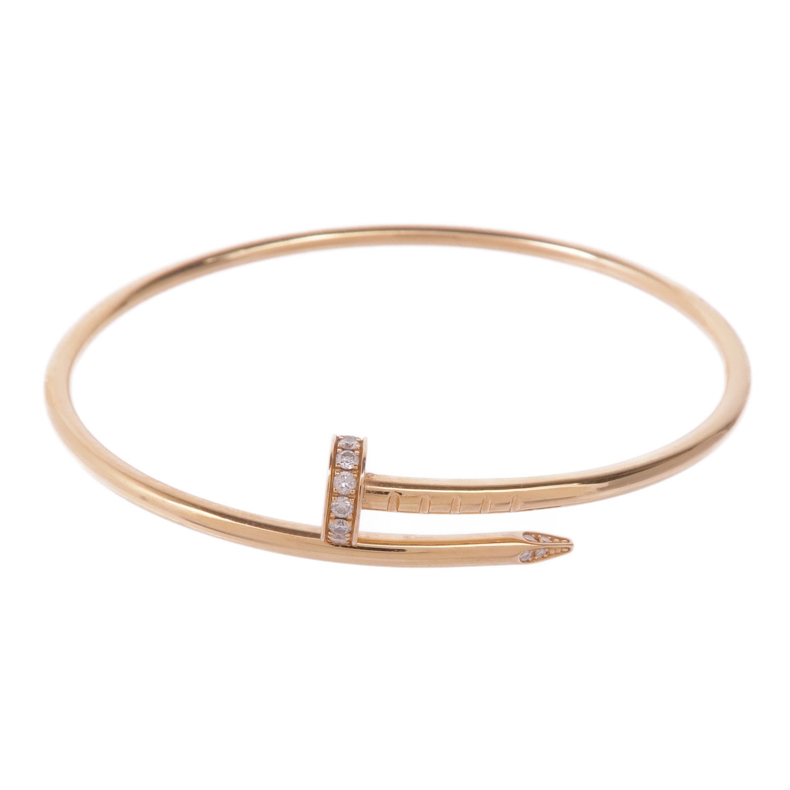CARTIER 18K玫瑰金Juste un Clou鑽石手鐲Cartier#16