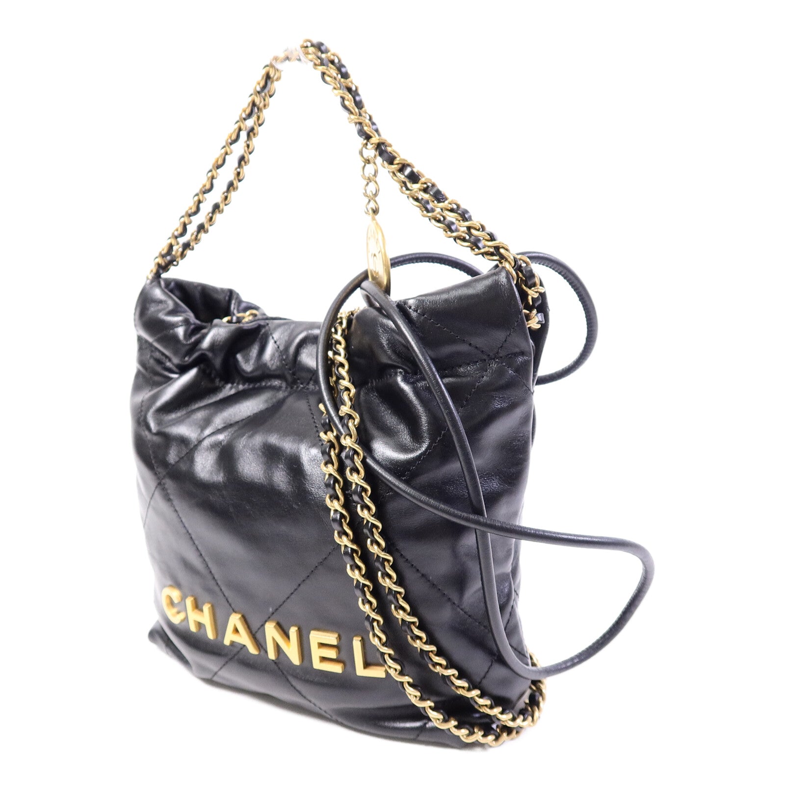 CHANEL 牛皮皮革Chanel 22 Mini鏈帶肩背袋