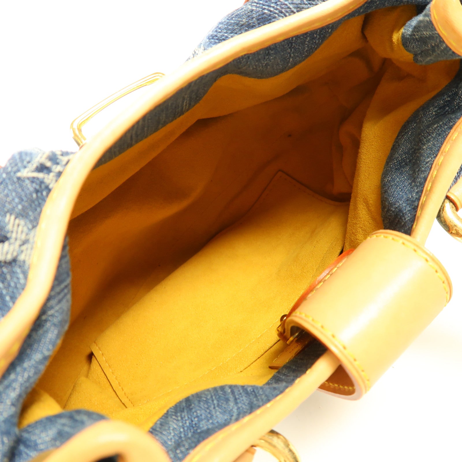 LOUIS VUITTON Monogram Denim Pleaty金扣手挽袋