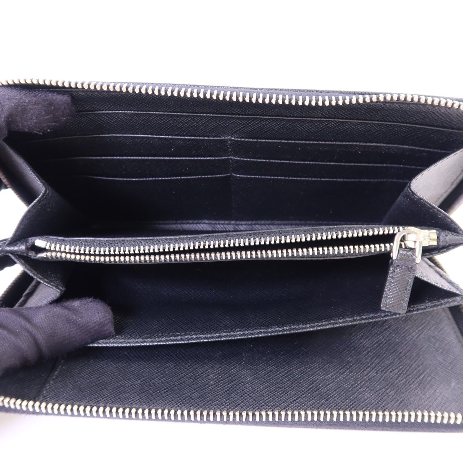 PRADA 【激減優惠】牛皮皮革Long Zip Wallet銀扣長錢包