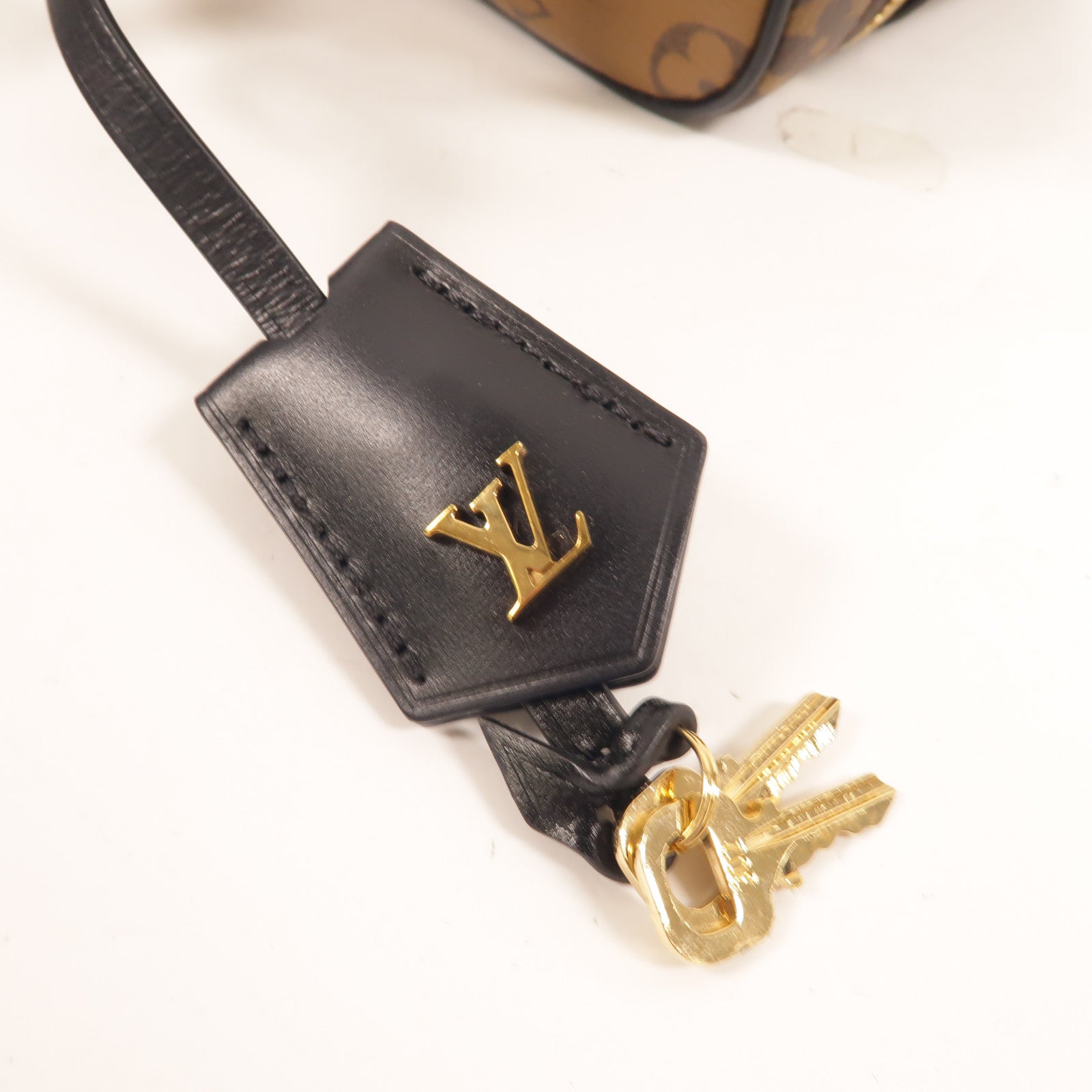 LOUIS VUITTON Monogram Reverse Vanity PM金扣手挽肩背兩用袋棕色