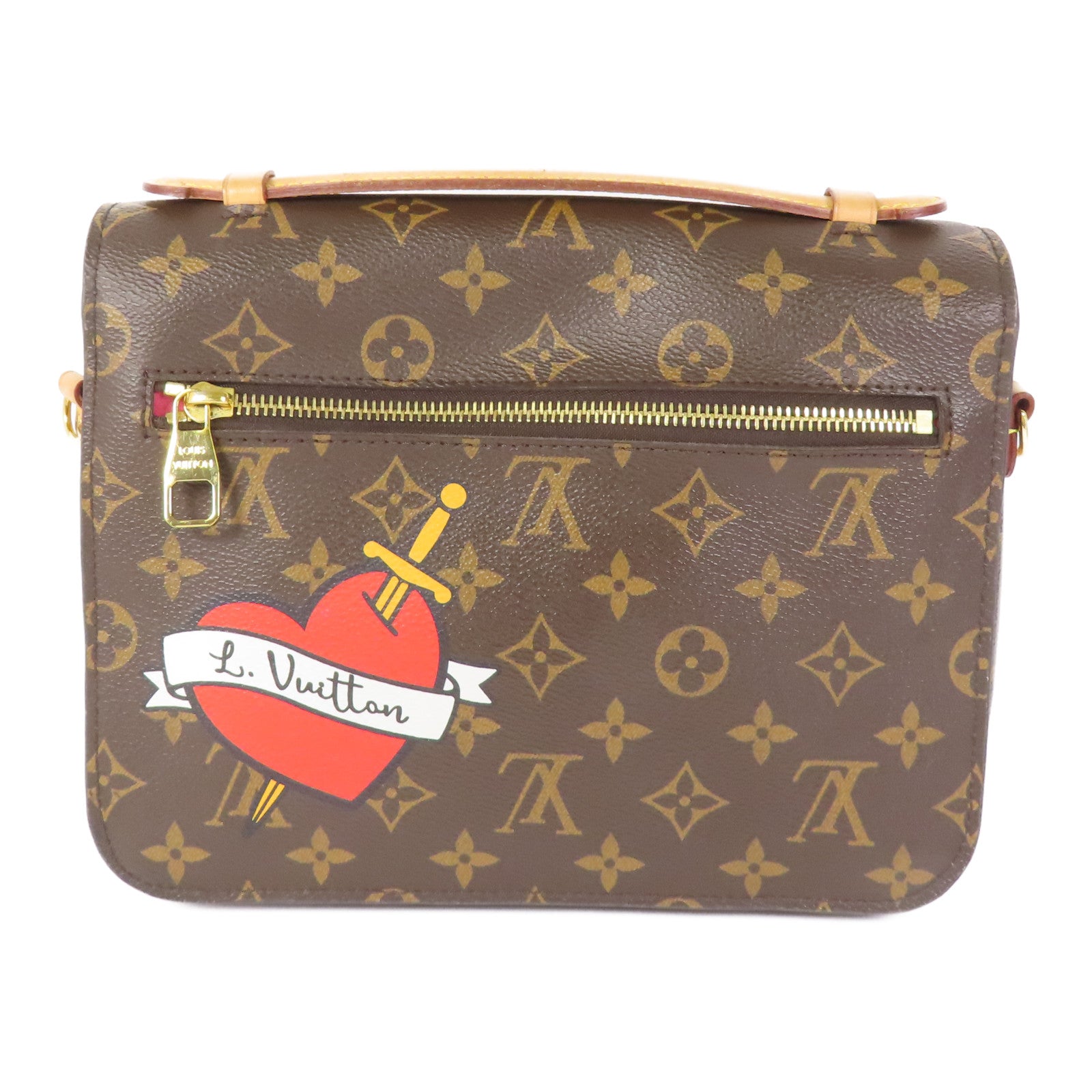 LOUIS VUITTON Monogram Patches Pochette Metis金扣手挽肩背兩用袋棕色