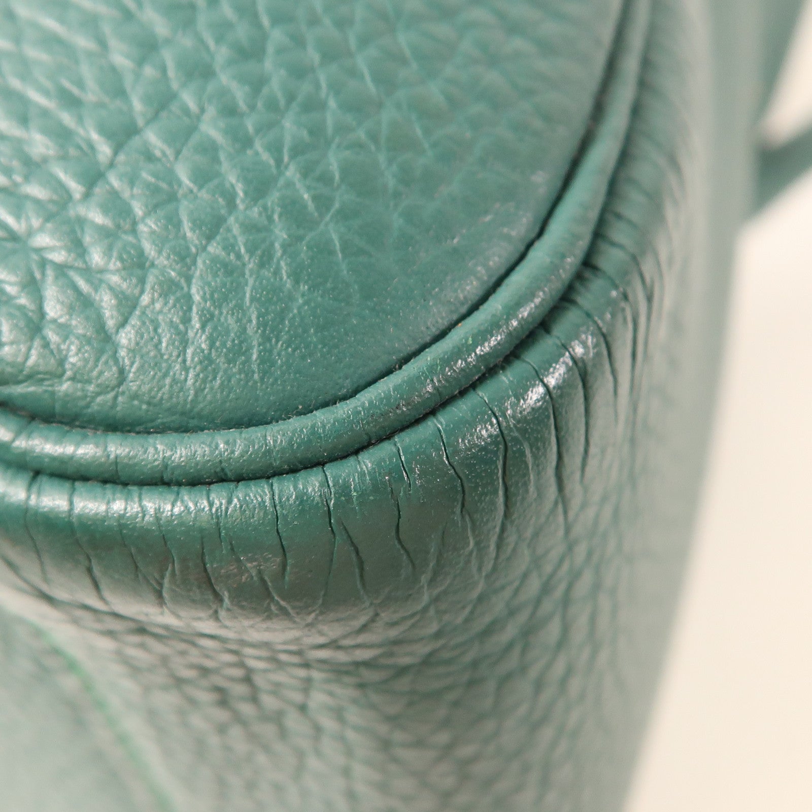 HERMES Clemence皮革Lindy 34銀扣手挽肩背兩用袋Menthe