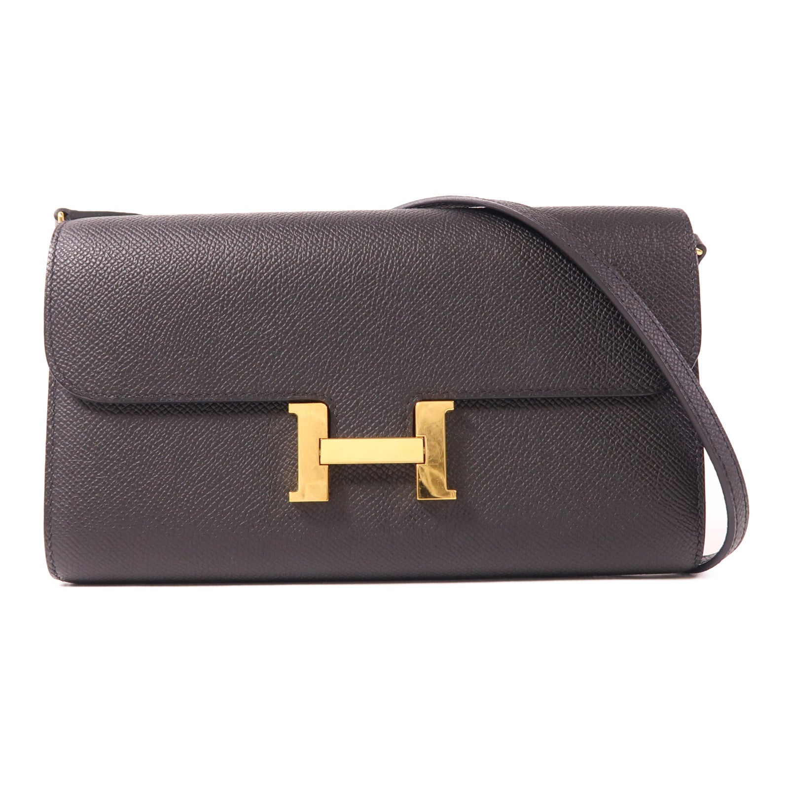 HERMES Epsom皮革Constance To Go金扣肩背袋Noir