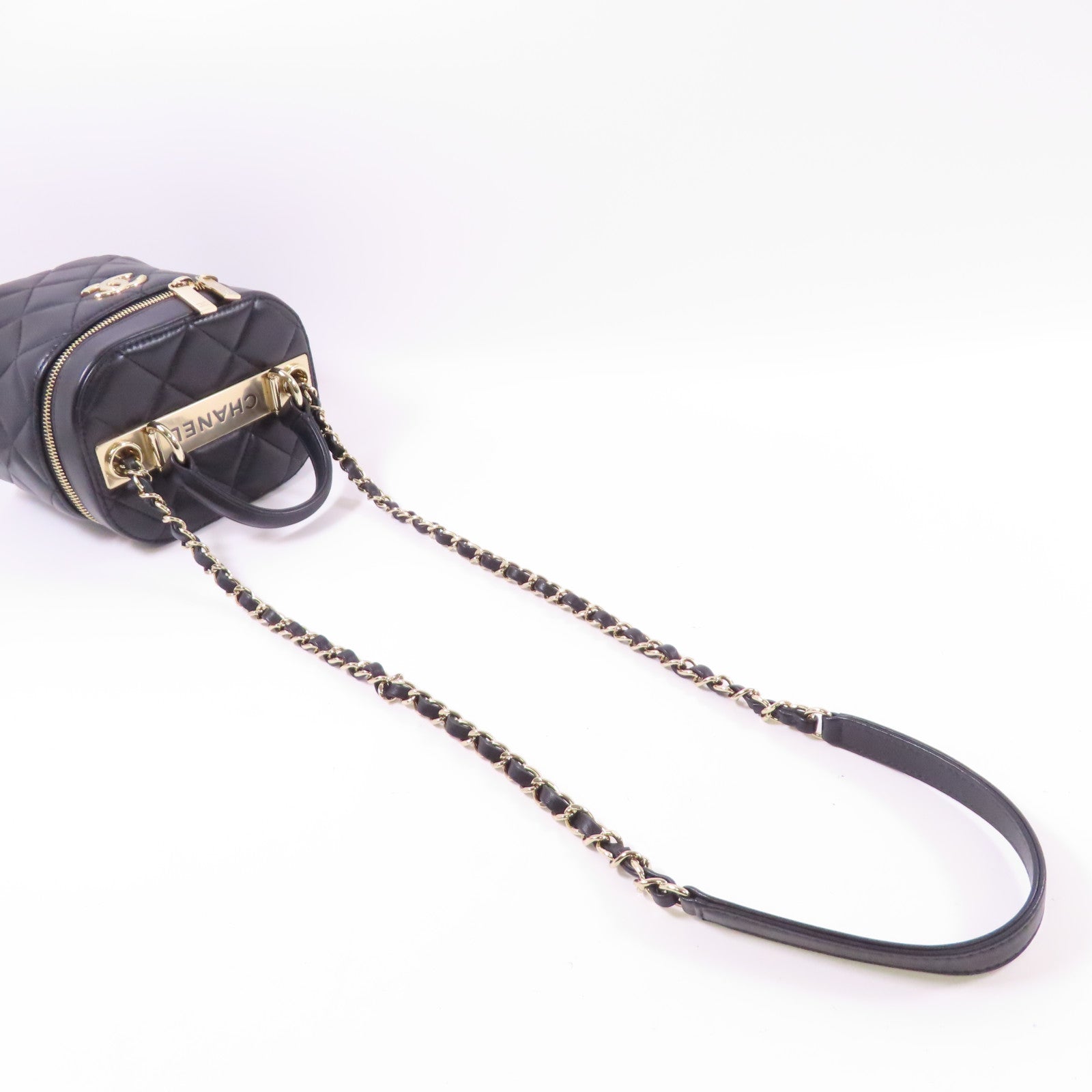 CHANEL 羊皮皮革Trendy CC Vanity Case金扣手挽肩背兩用袋