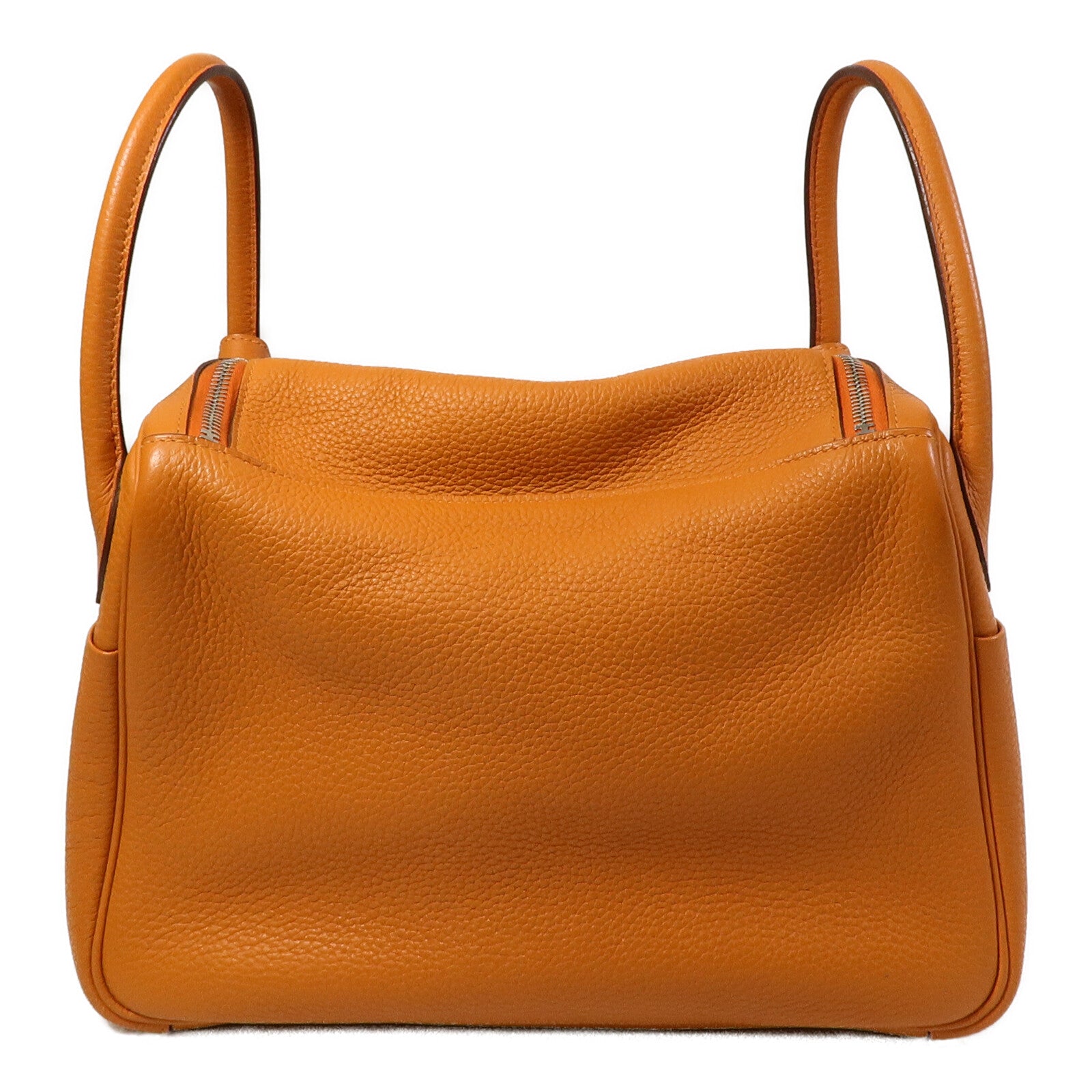 HERMES Clemence皮革Lindy 30手挽肩背兩用袋Orange
