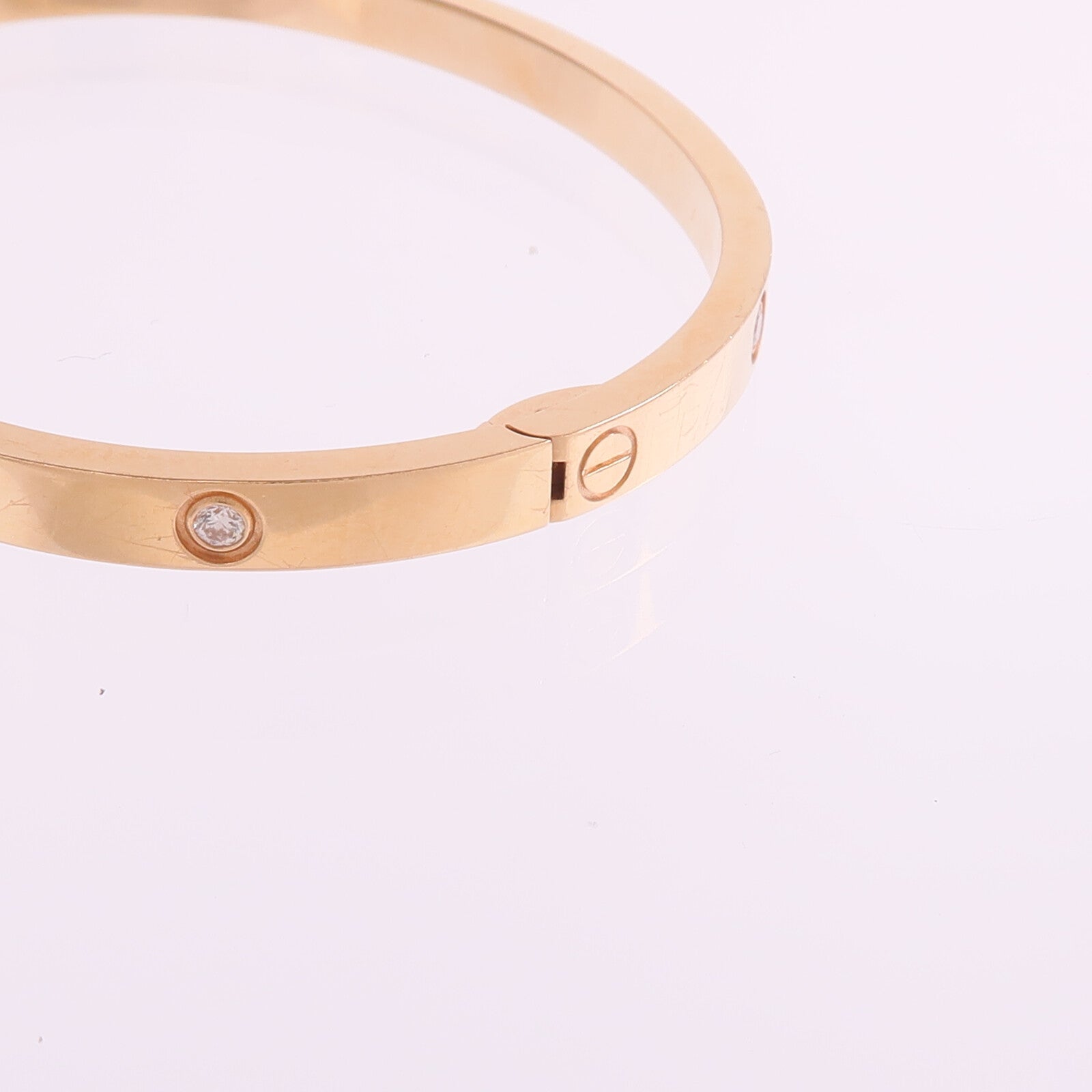 CARTIER 18K玫瑰金Love Bracelet Small Model 6 Diamonds鑽石手鐲Cartier#15
