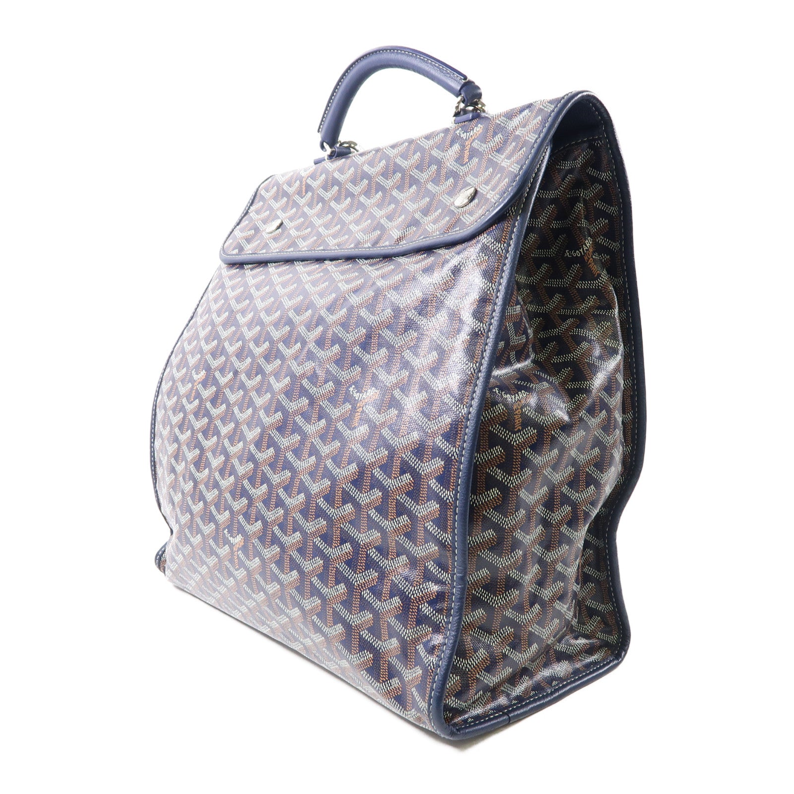 GOYARD 塗層帆布Saint Leger銀扣背包手挽袋兩用深藍色