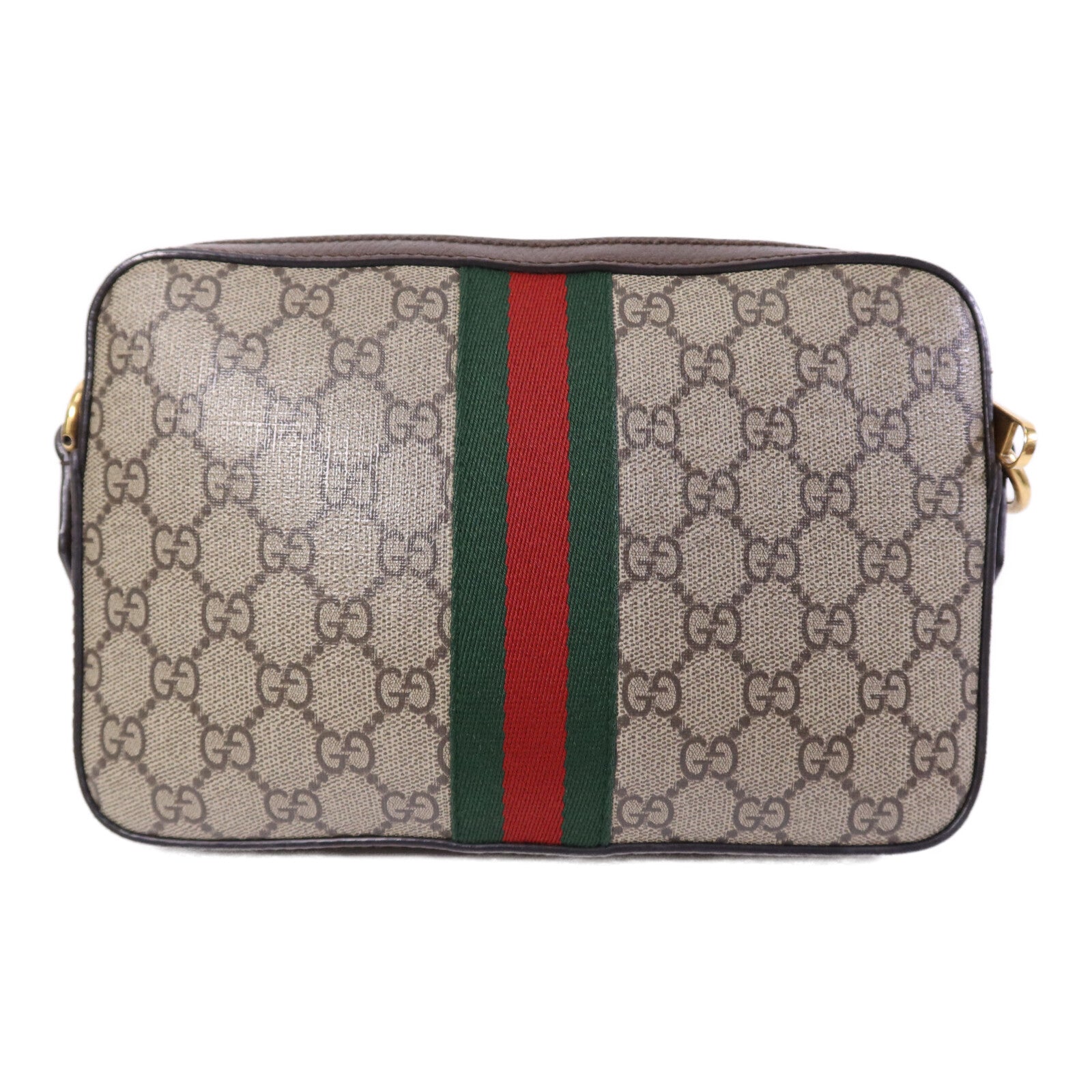GUCCI 塗層帆布GG Supreme Wristlet Crossbody Bag金扣肩背袋