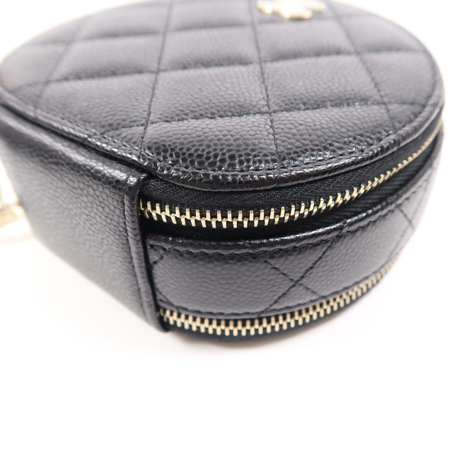 CHANEL CC GHW Chain Shoulder Bag Calfskin Leather Black