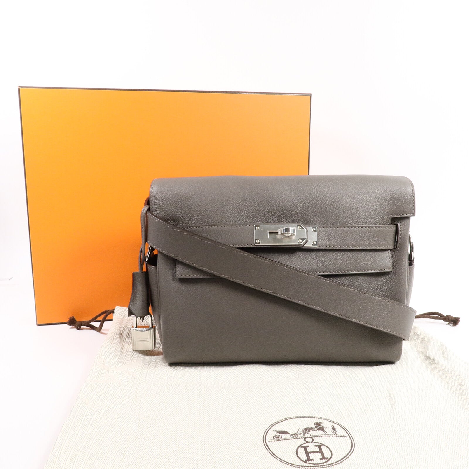 HERMES Evercolor皮革Kelly Messenger PM肩背袋