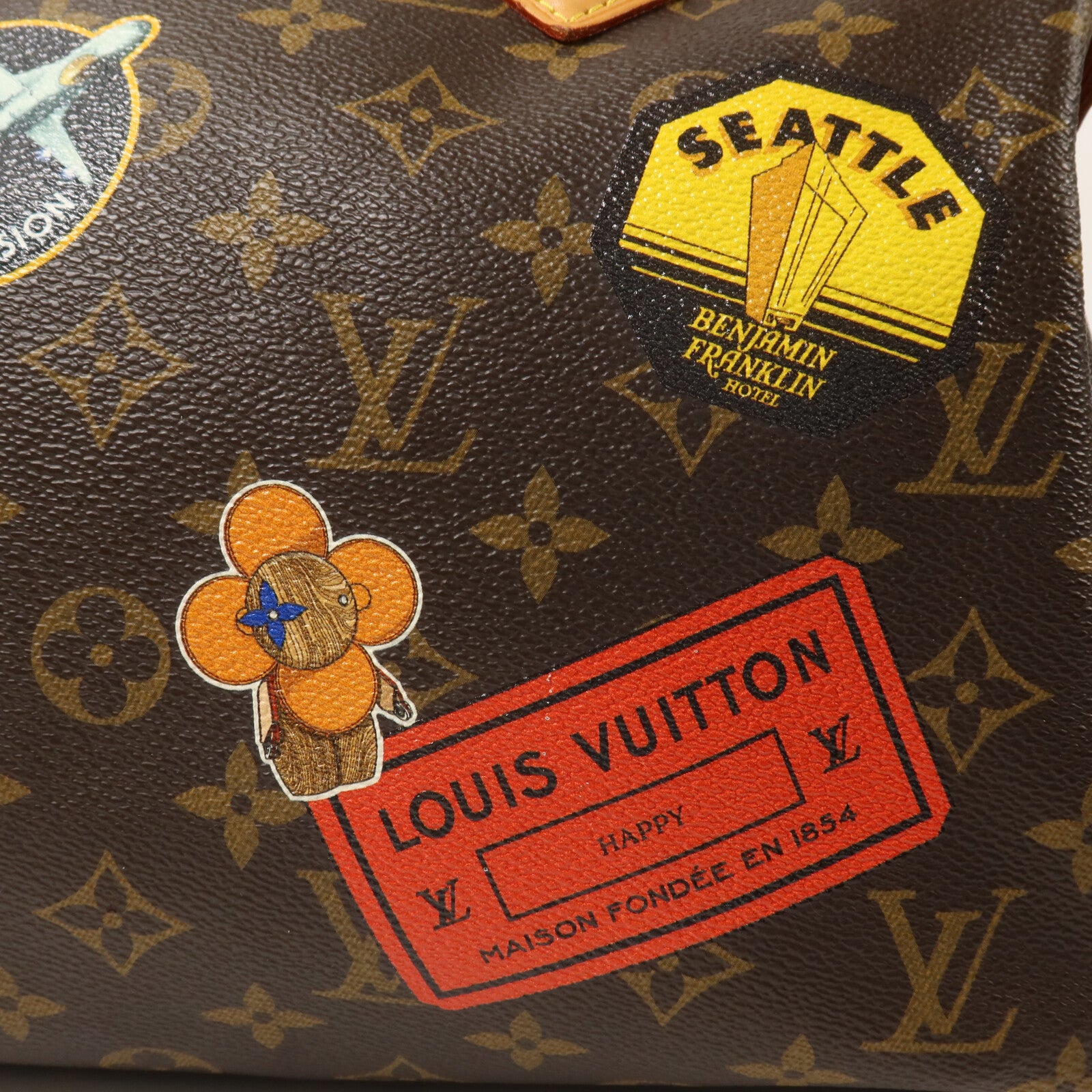 LOUIS VUITTON Monogram World Tour Speedy Bandouliere 30手挽肩背兩用袋