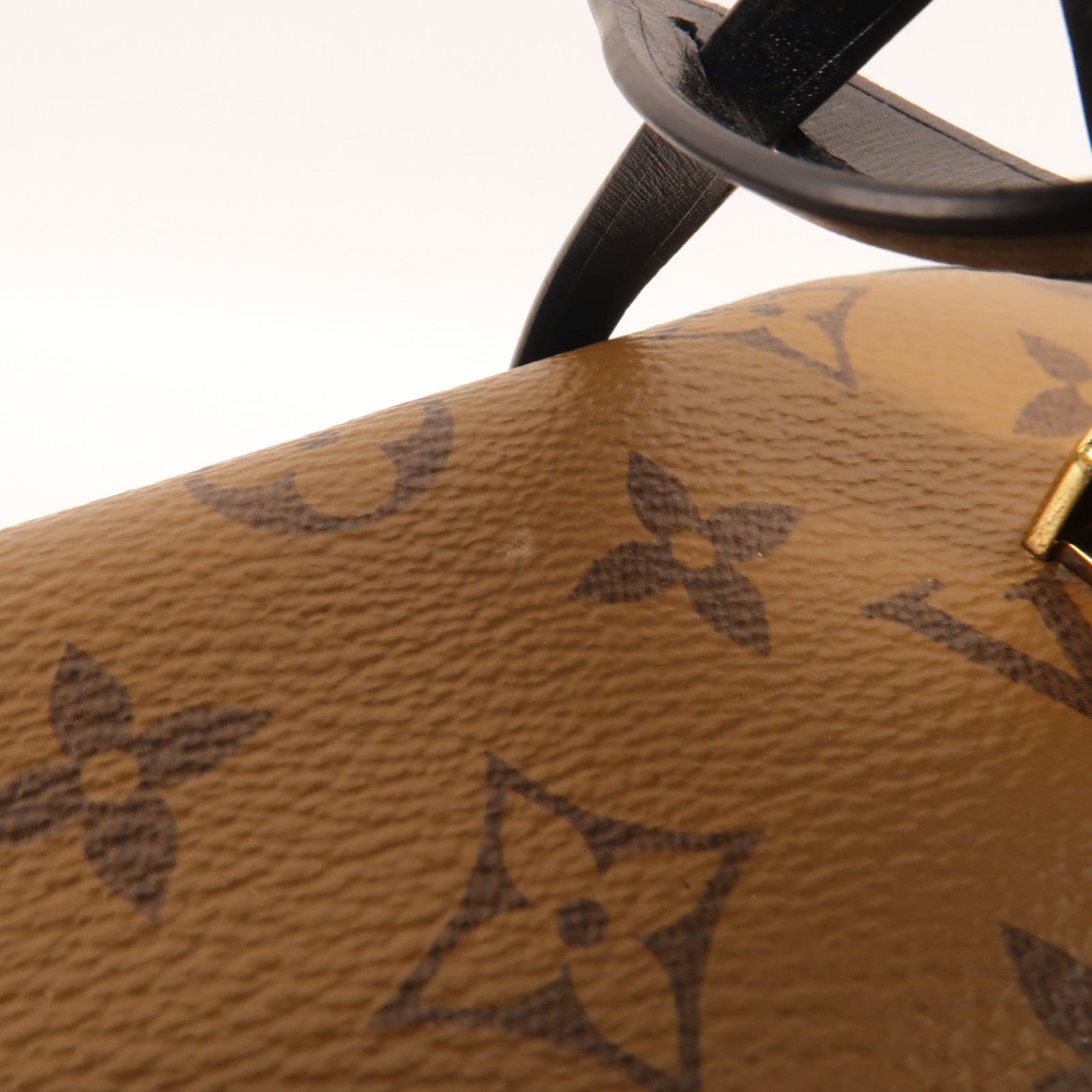 LOUIS VUITTON Monogram Reverse Vanity PM金扣手挽肩背兩用袋棕色