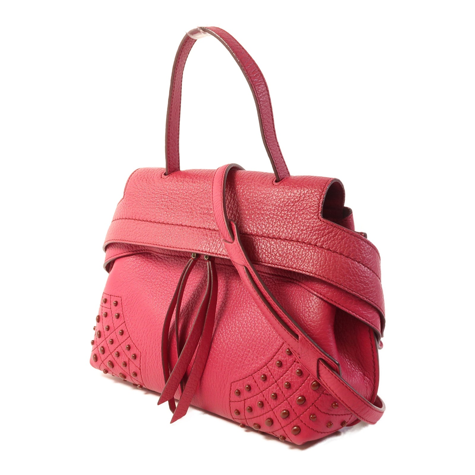 TOD'S 牛皮皮革2 Way Shoulder金扣手挽肩背兩用袋