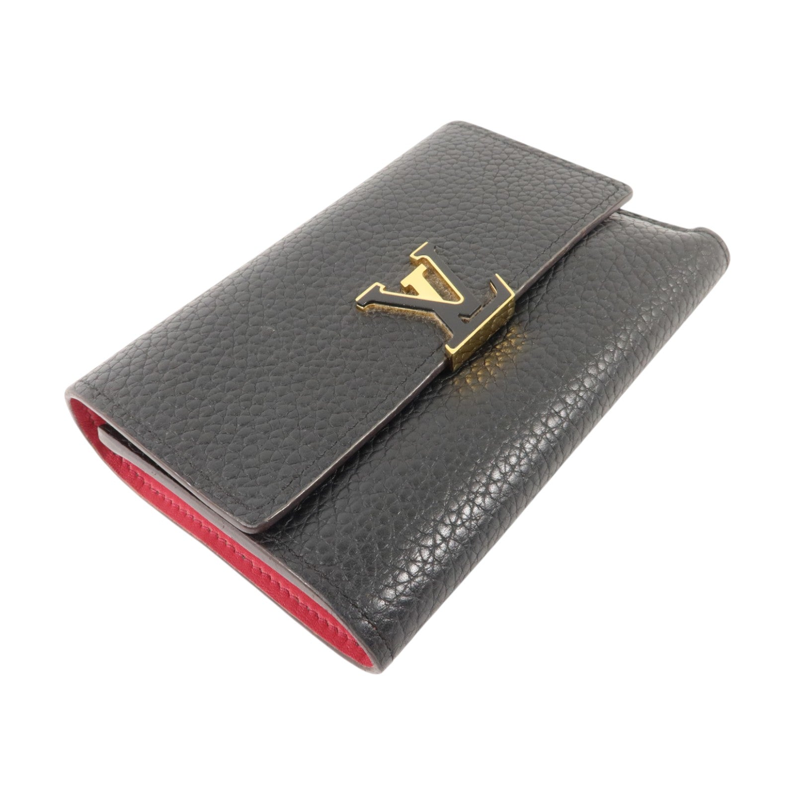 LOUIS VUITTON 牛皮皮革Capucines Compact金扣錢包