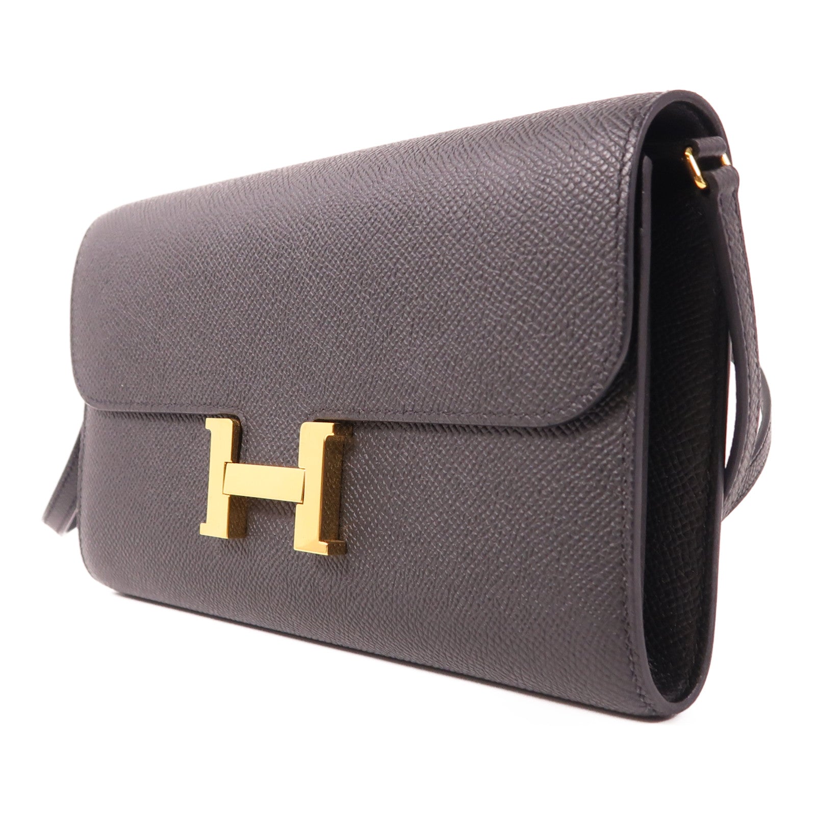 HERMES Epsom皮革Constance To Go金扣肩背袋Noir