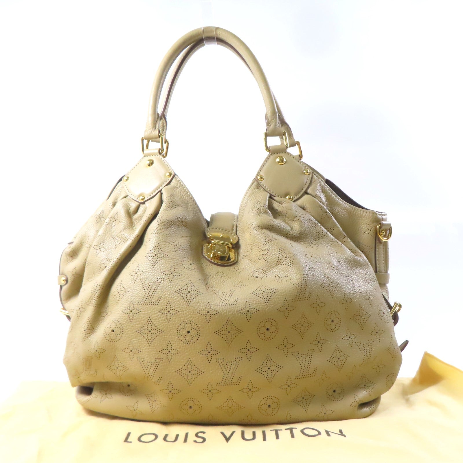 LOUIS VUITTON Mahina Mahina Neo L金扣肩背袋淺啡色