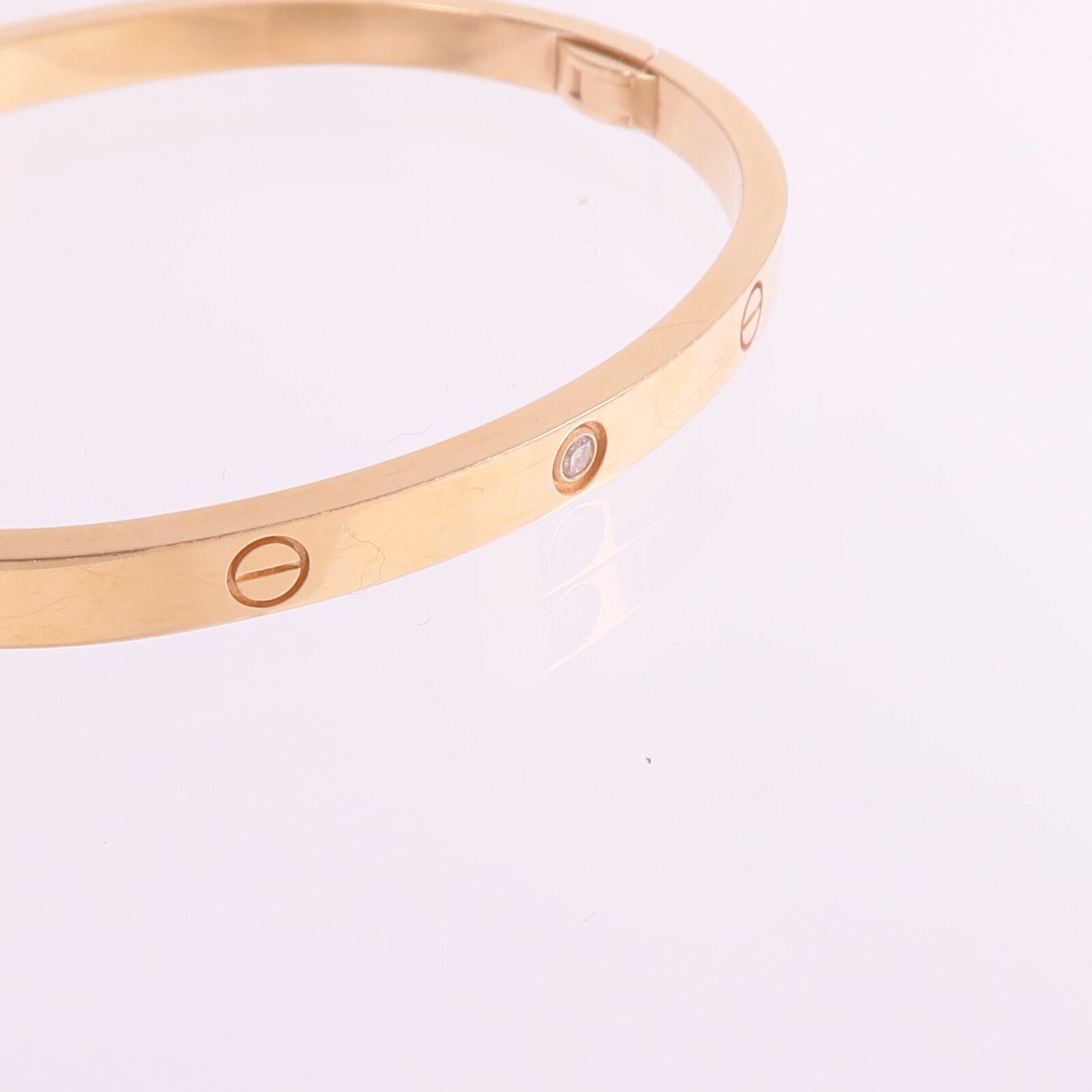 CARTIER 18K玫瑰金Love Bracelet Small Model 6 Diamonds鑽石手鐲Cartier#15